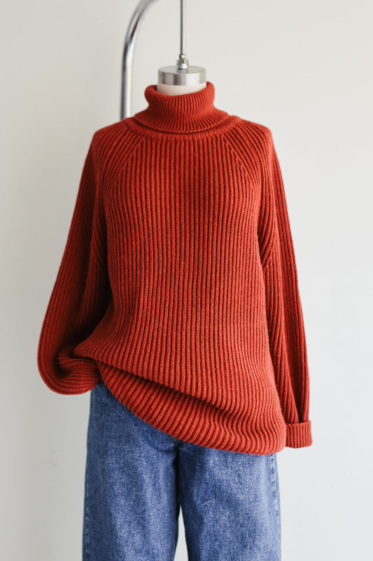 vintage rust cotton sweater (M)