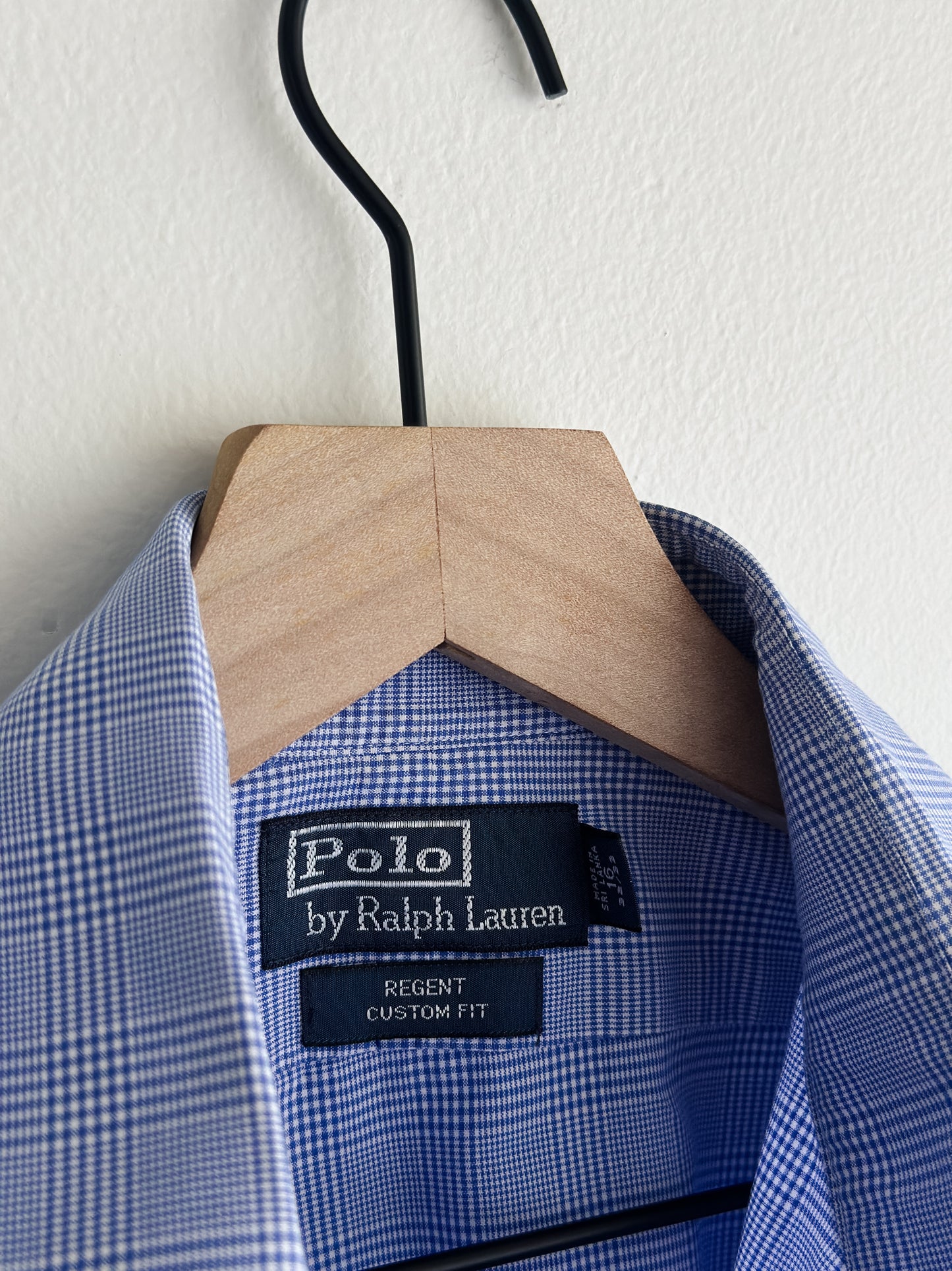 vintage glen plaid RL button down shirt (M)