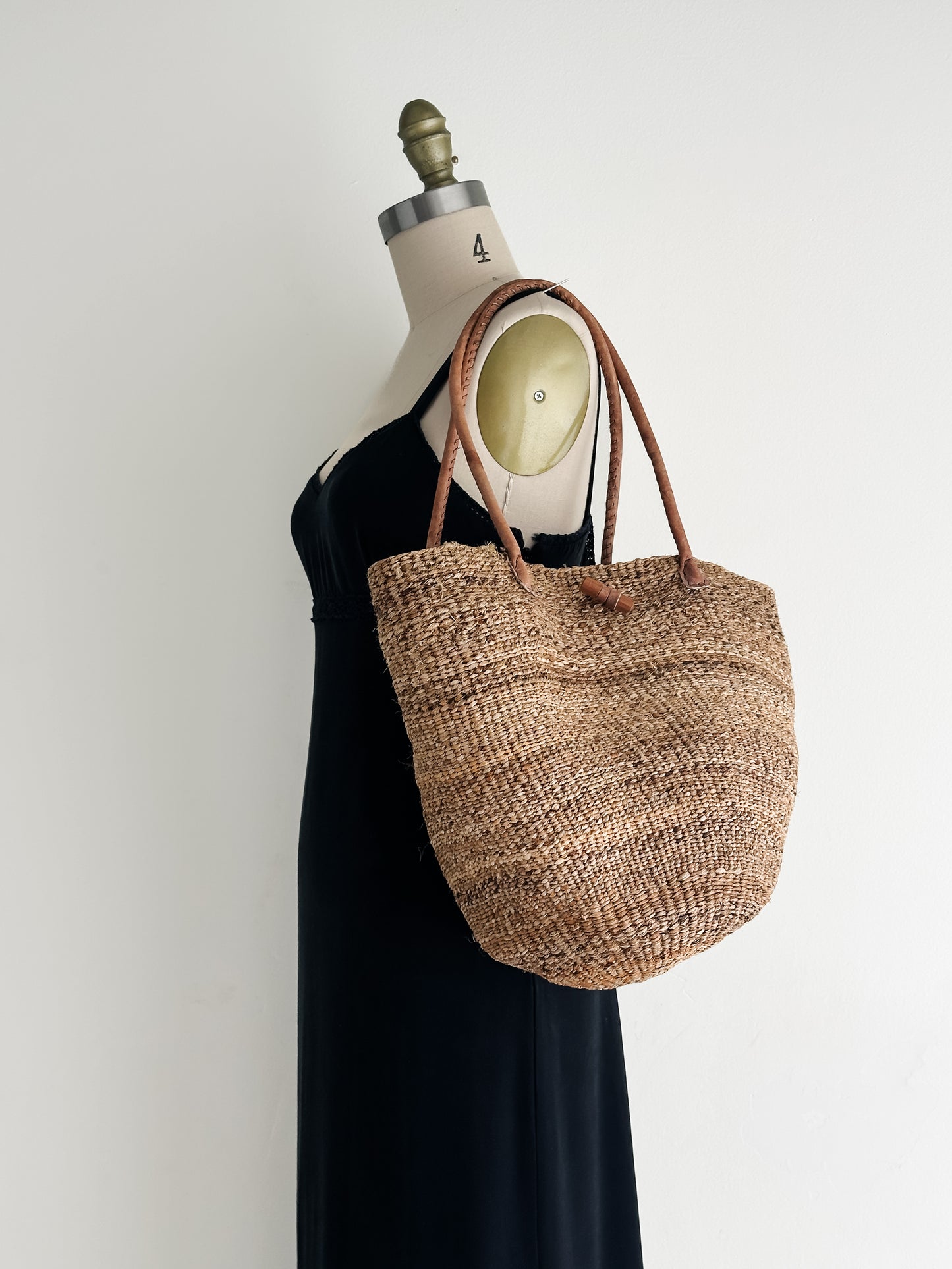 vintage jute tote bag