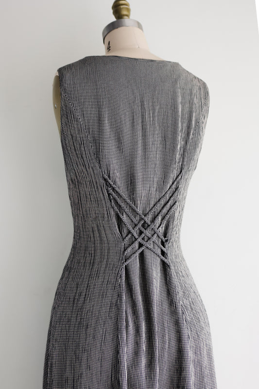 vintage button front sundress (M)