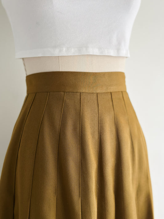 vintage ochre pleated mini skirt (XS)