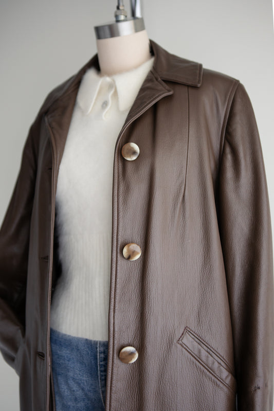 vintage soft leather coat (M)