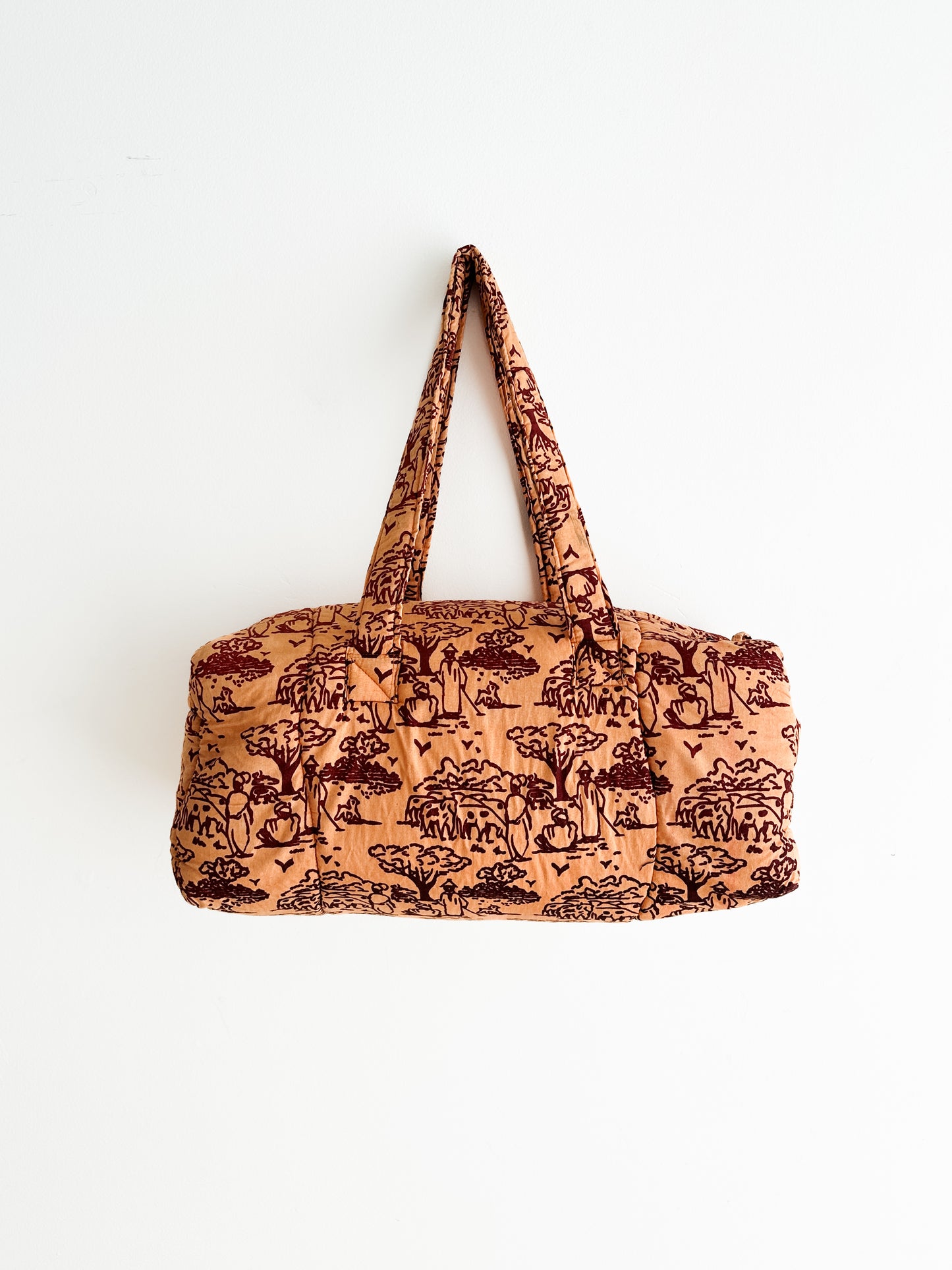 vintage quilted cotton weekender bag