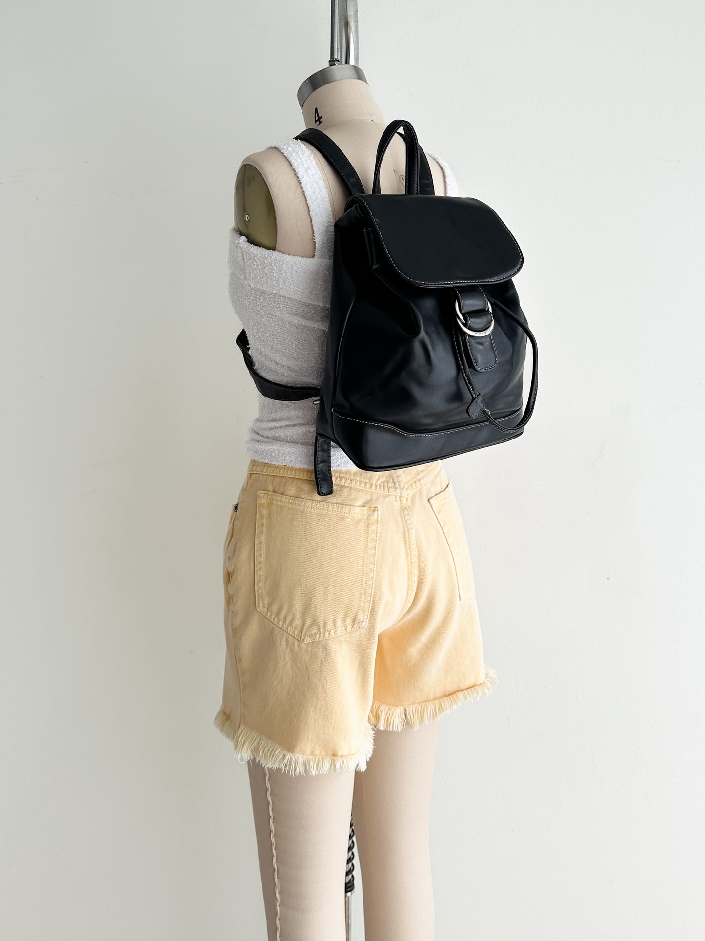 vintage vegan leather backpack