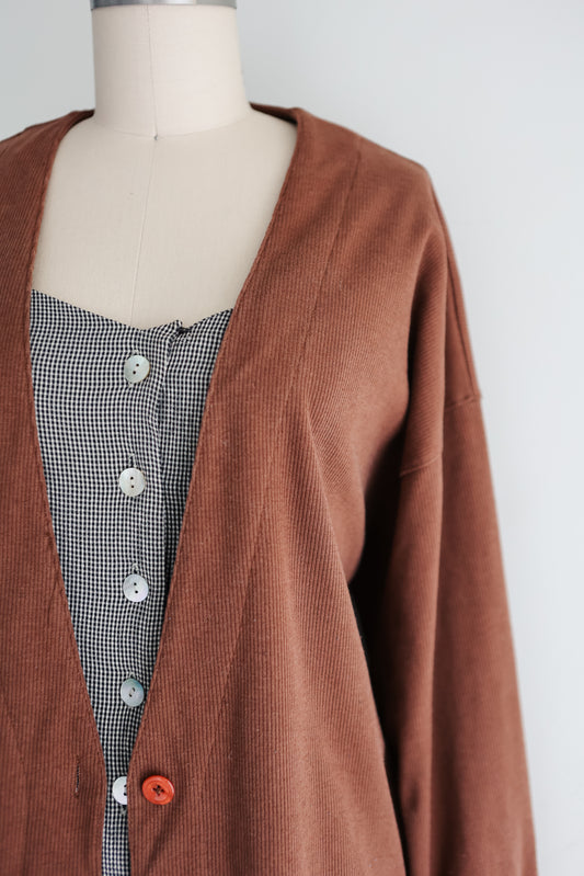 vintage clay cotton cardigan (M)