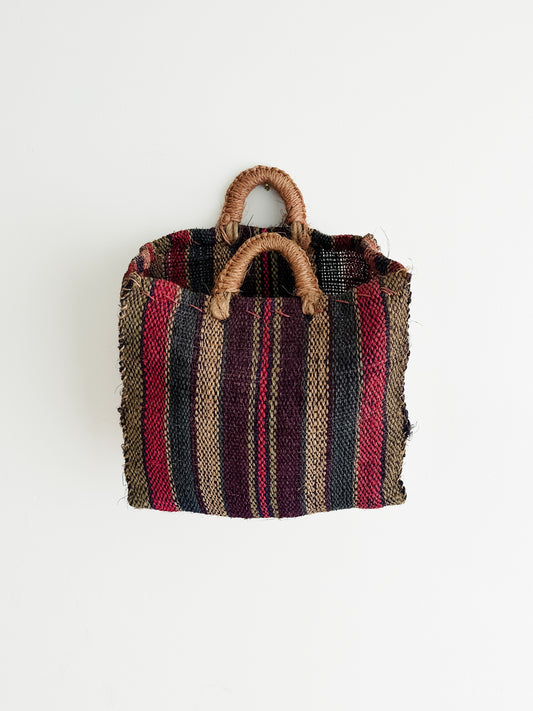 vintage jute tote bag