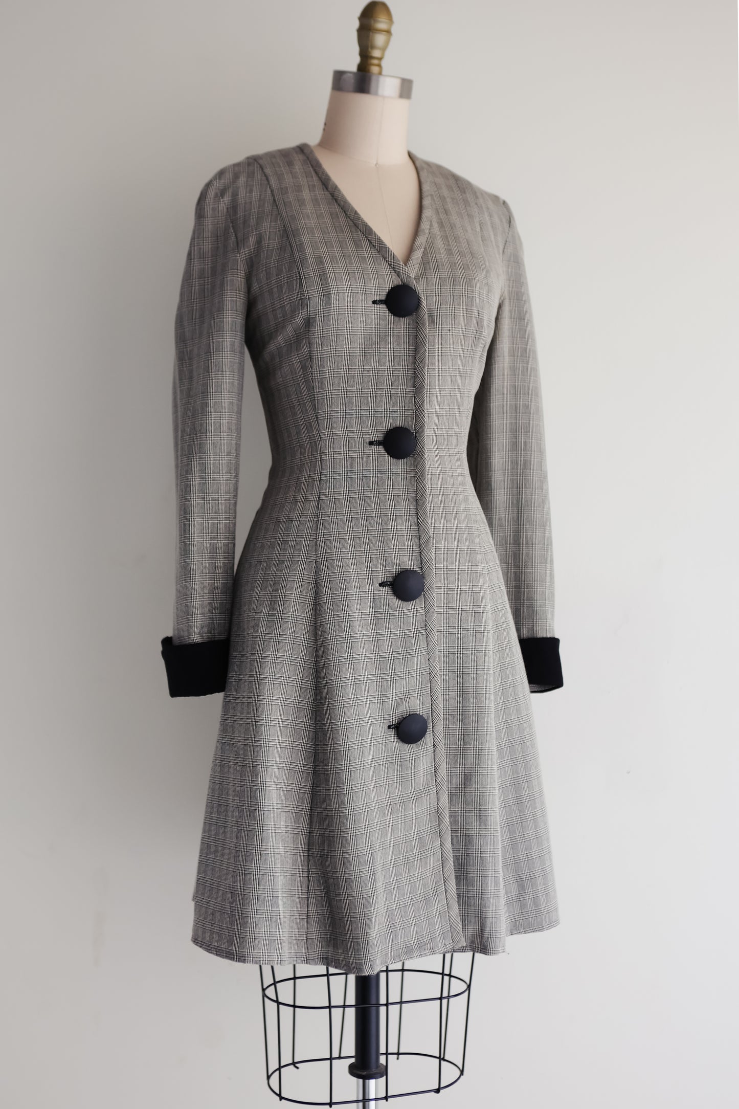 vintage plaid coat dress (S)