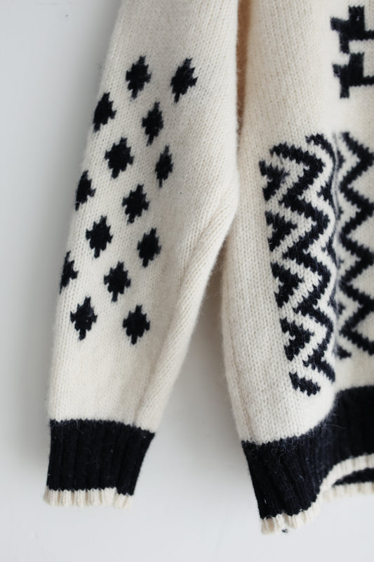 vintage cream wool sweater (M)