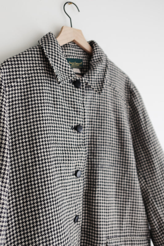 vintage houndstooth check wool jacket (M/L)