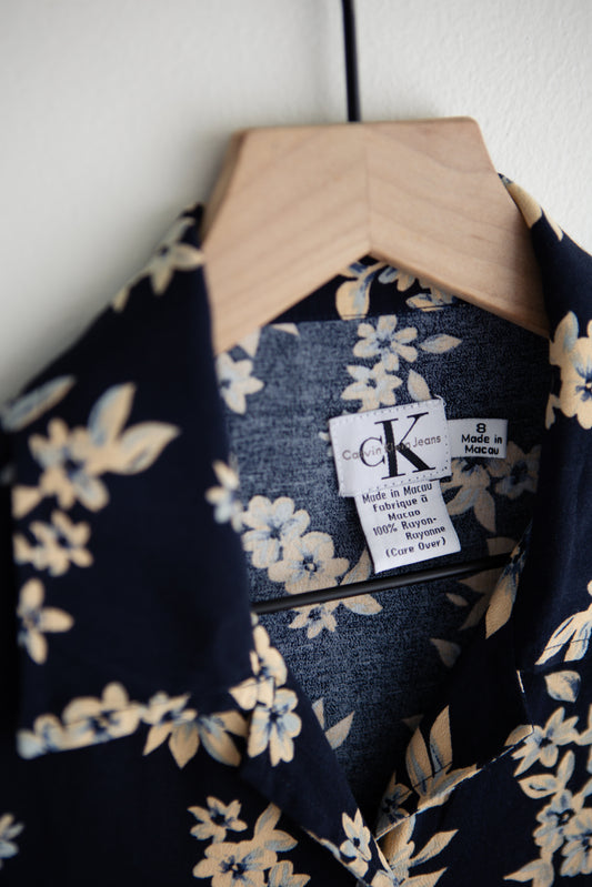 vintage Calvin Klein botanical mini dress (S)