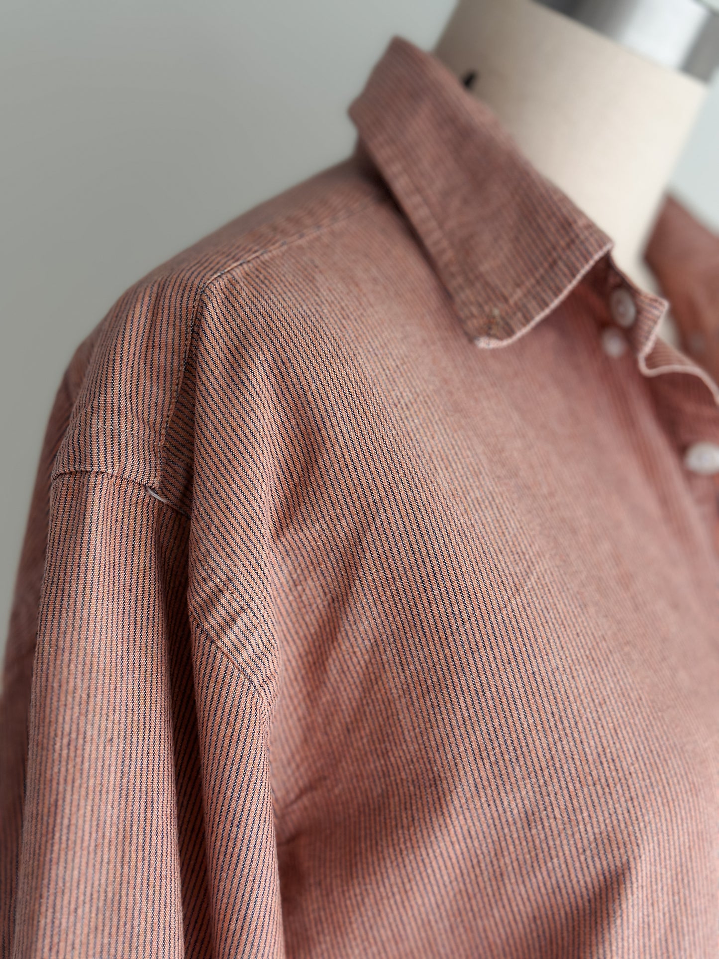 vintage apricot striped RL button down shirt (M)