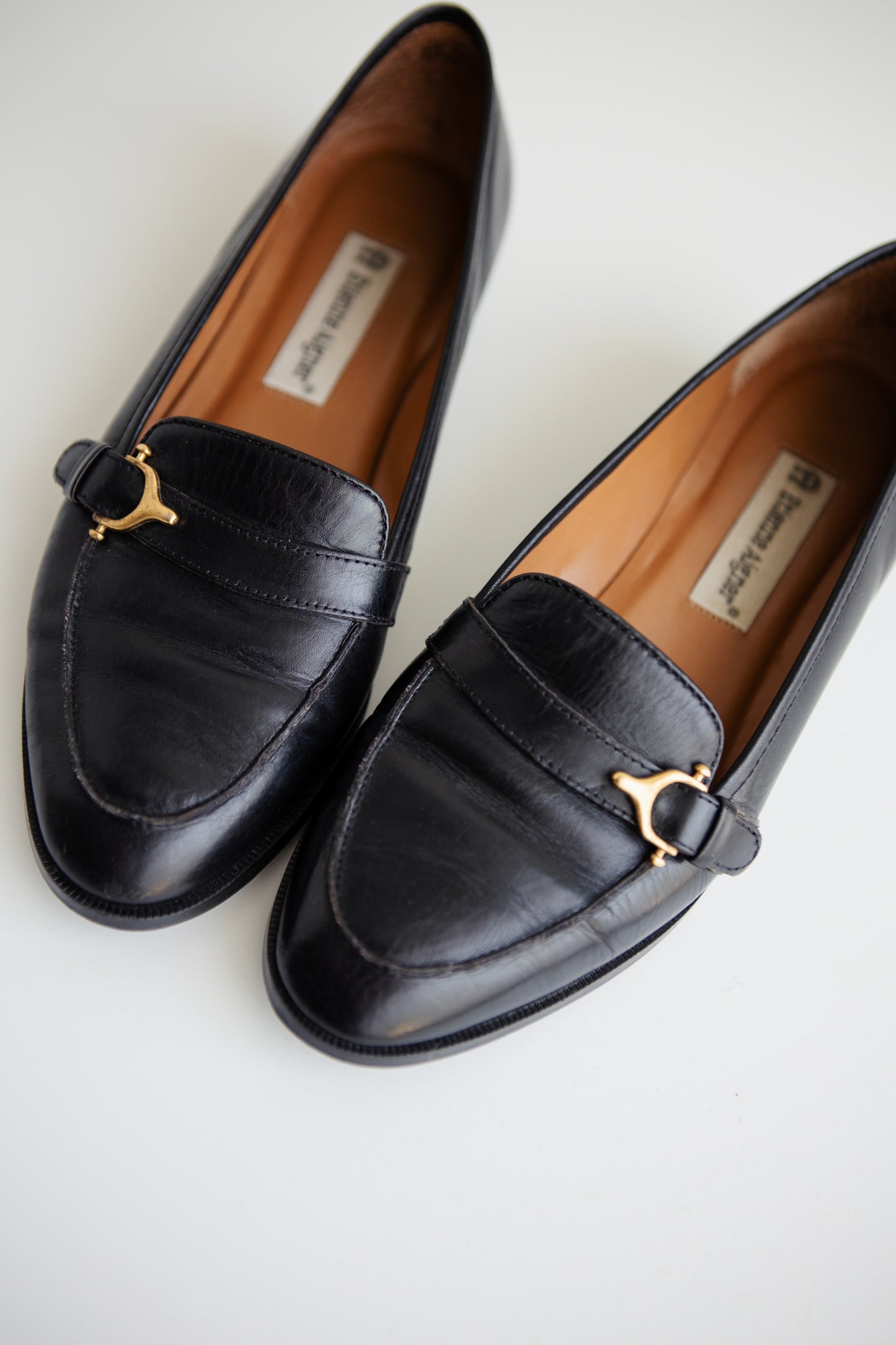 vintage black leather loafers (8)