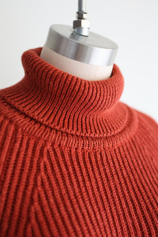 vintage rust cotton sweater (M)