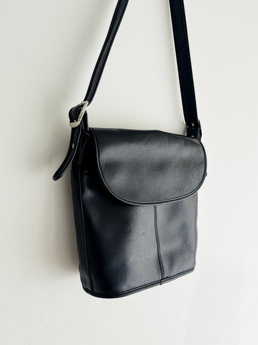 vintage black satchel bag