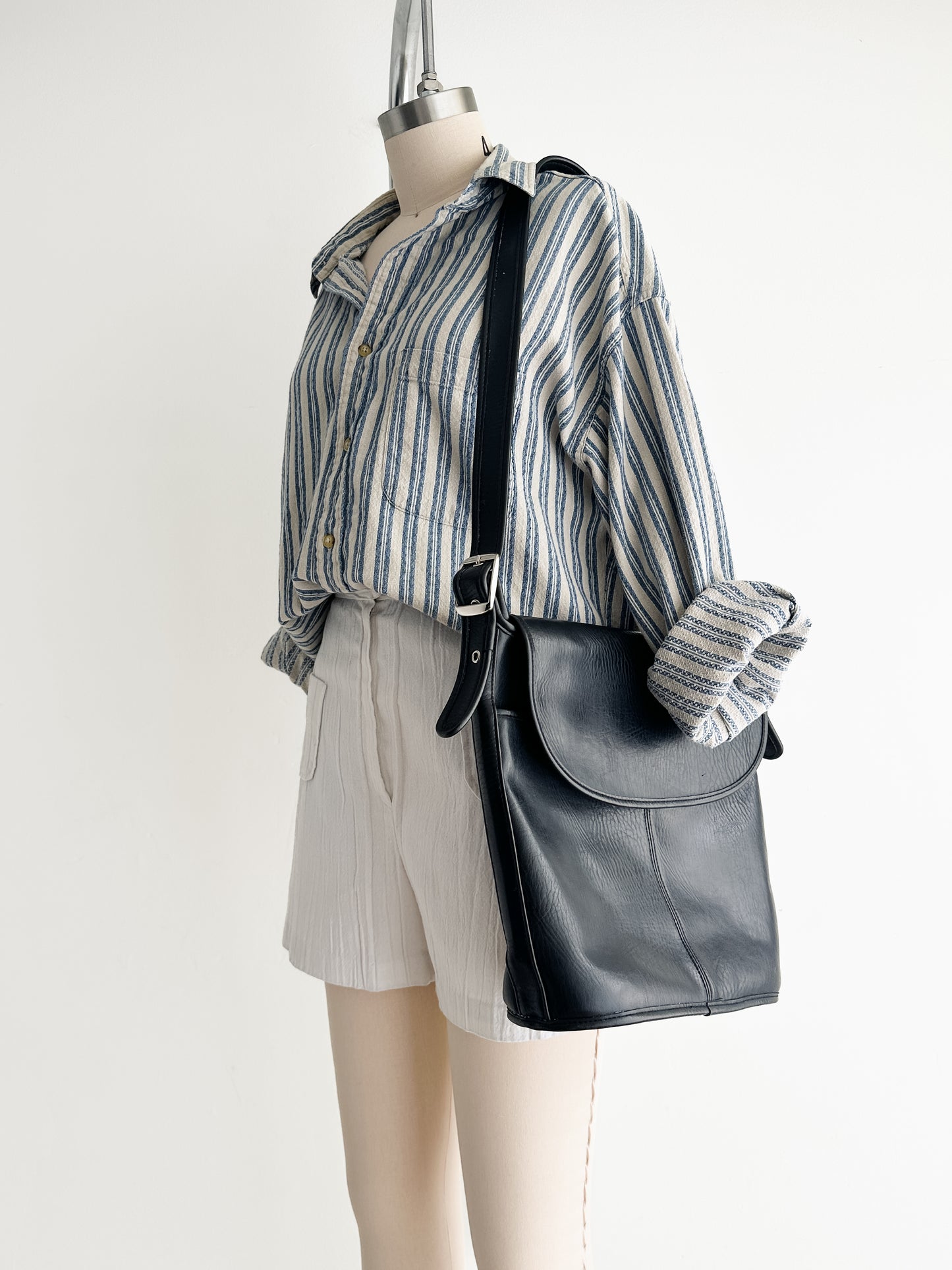 vintage black satchel bag
