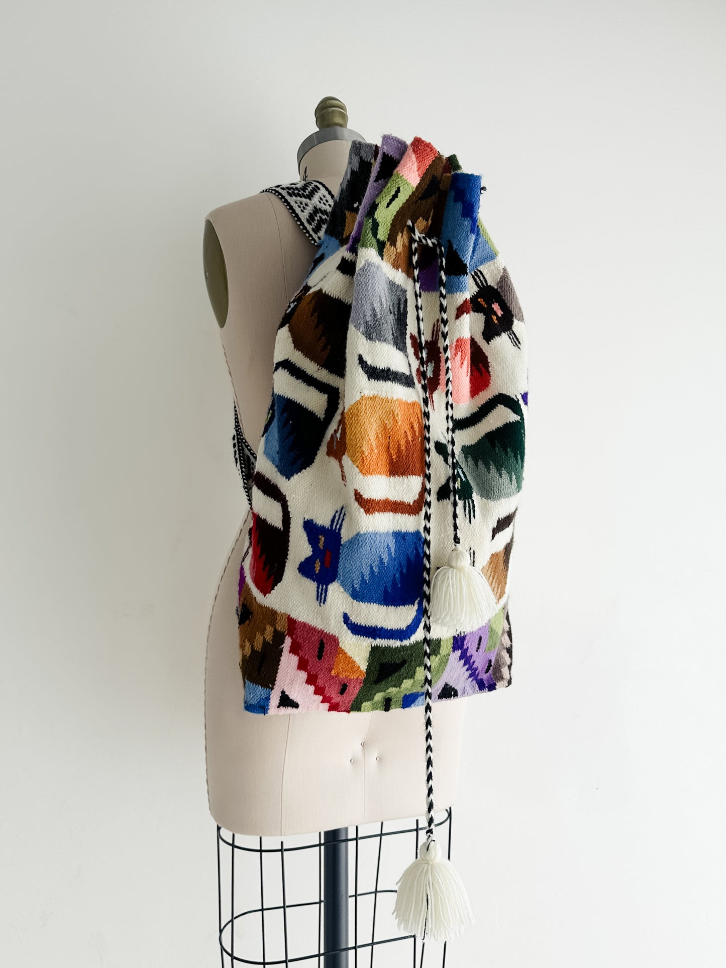 vintage Peruvian wool blanket backpack