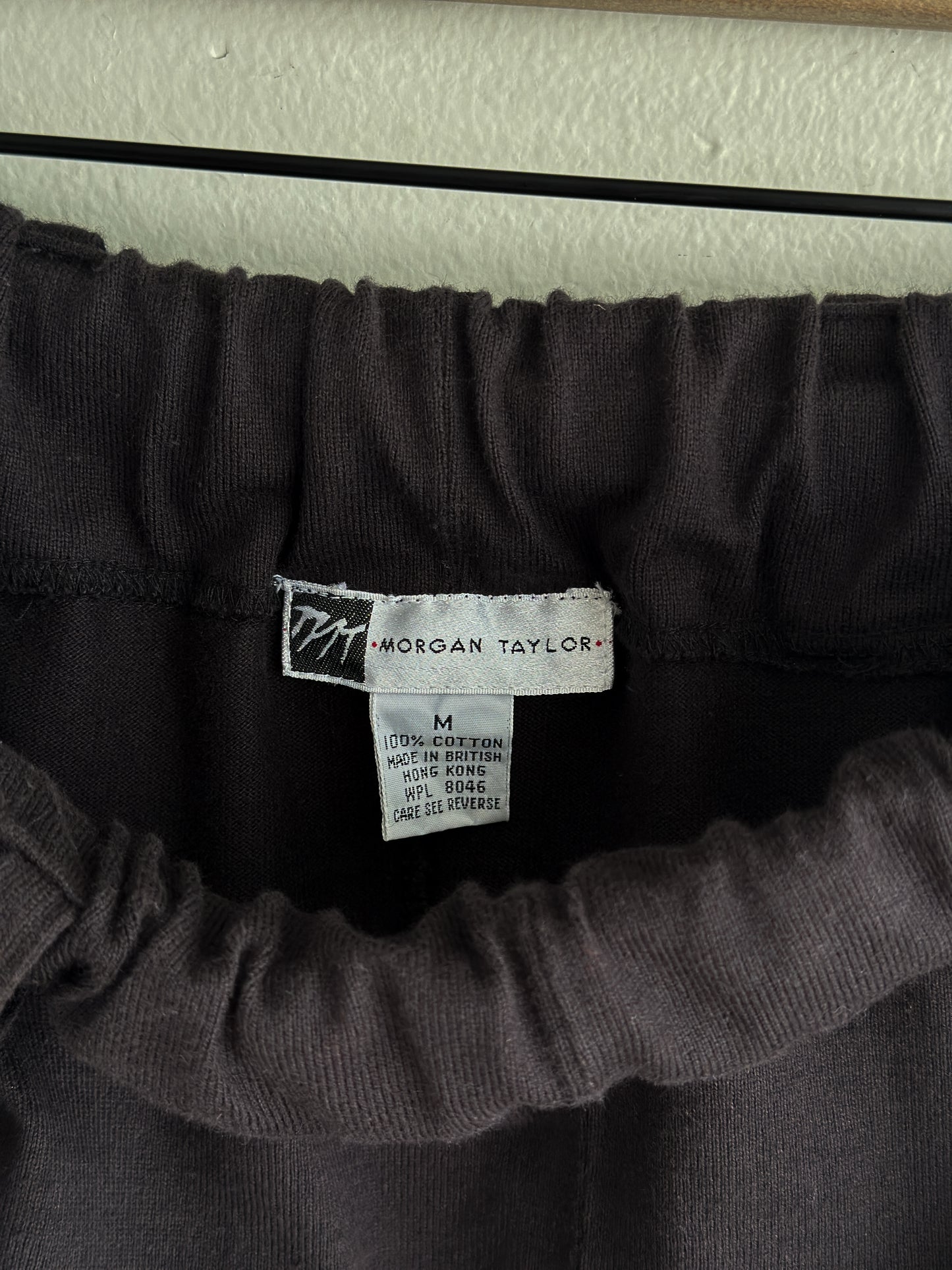 vintage black jersey knit skirt (S)
