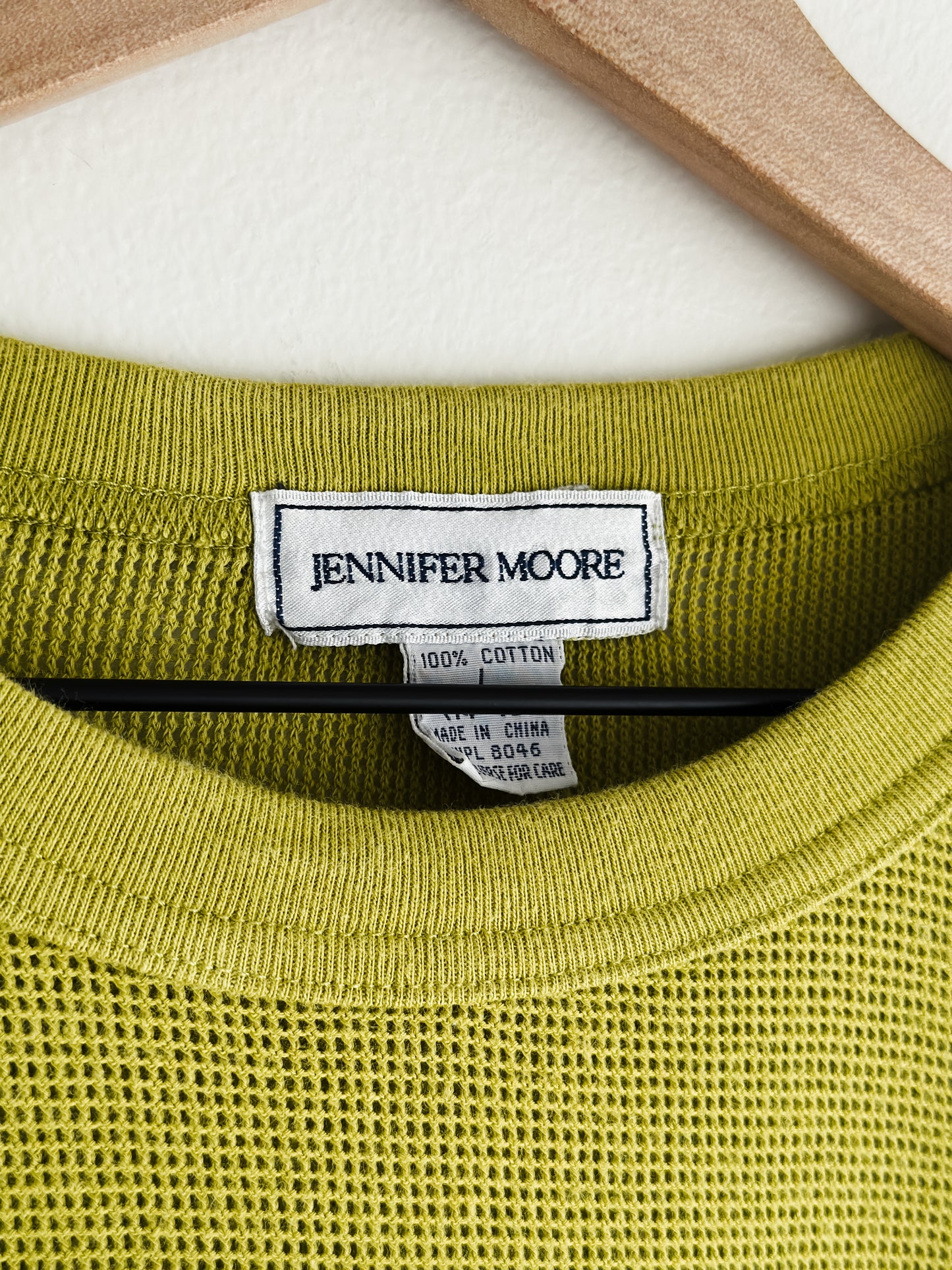 vintage chartreuse mesh cotton tee (M/L)