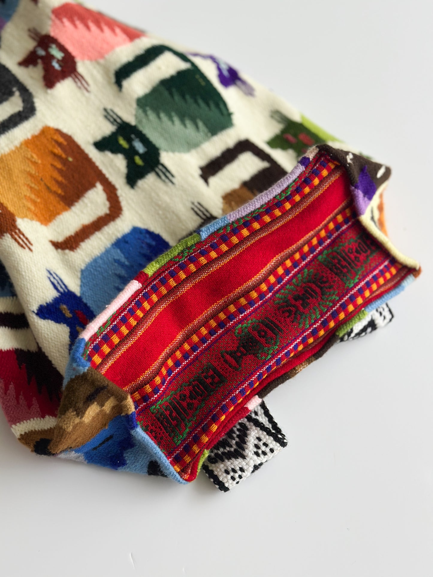 vintage Peruvian wool blanket backpack