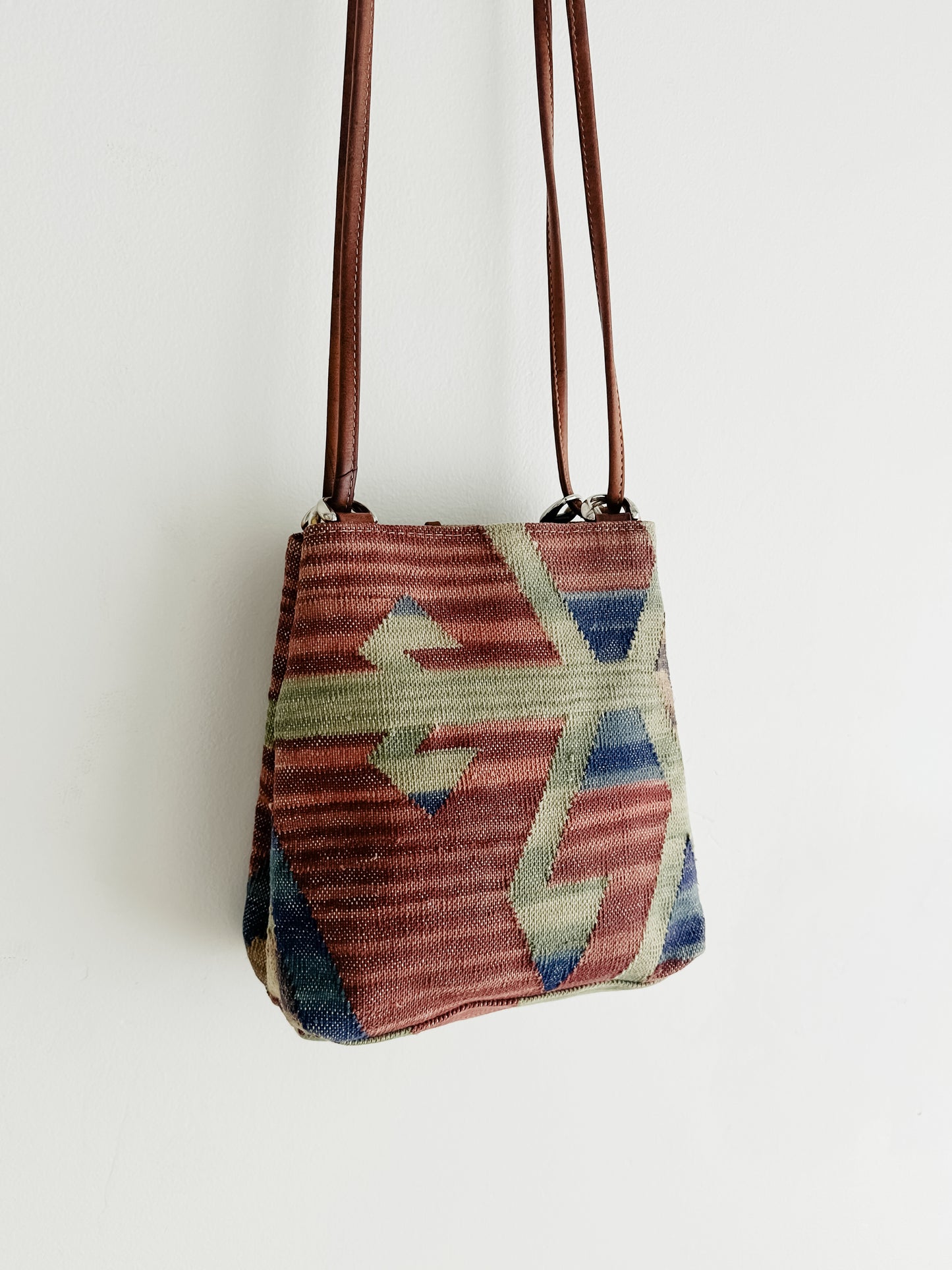 vintage kilim leather handbag