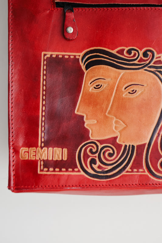 vintage red leather Gemini bag