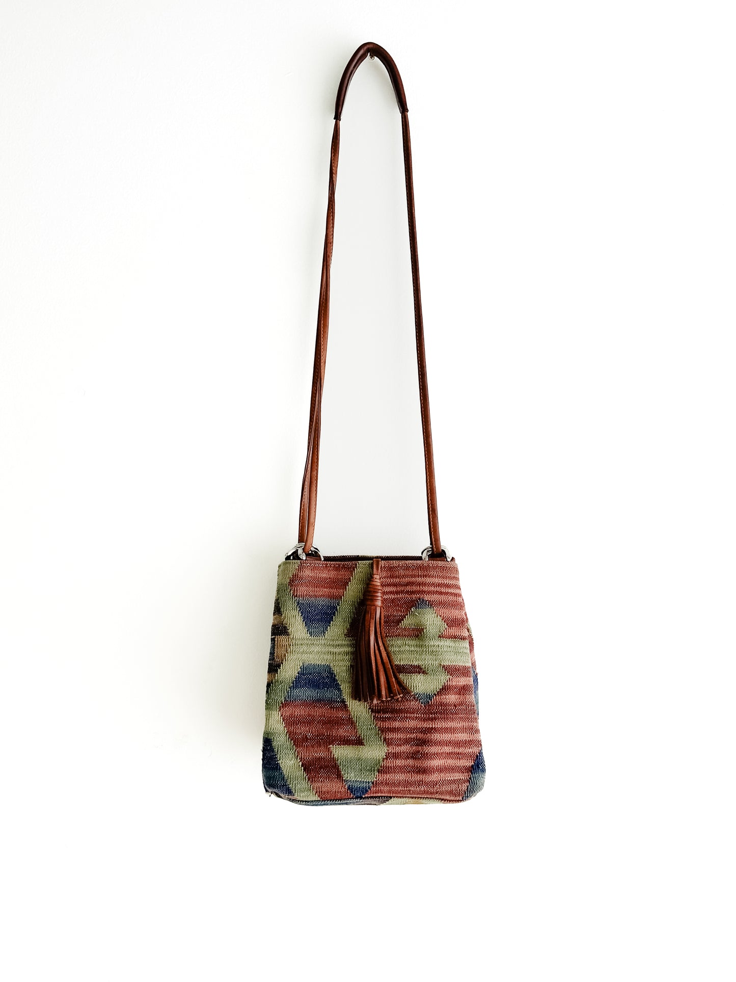 vintage kilim leather handbag