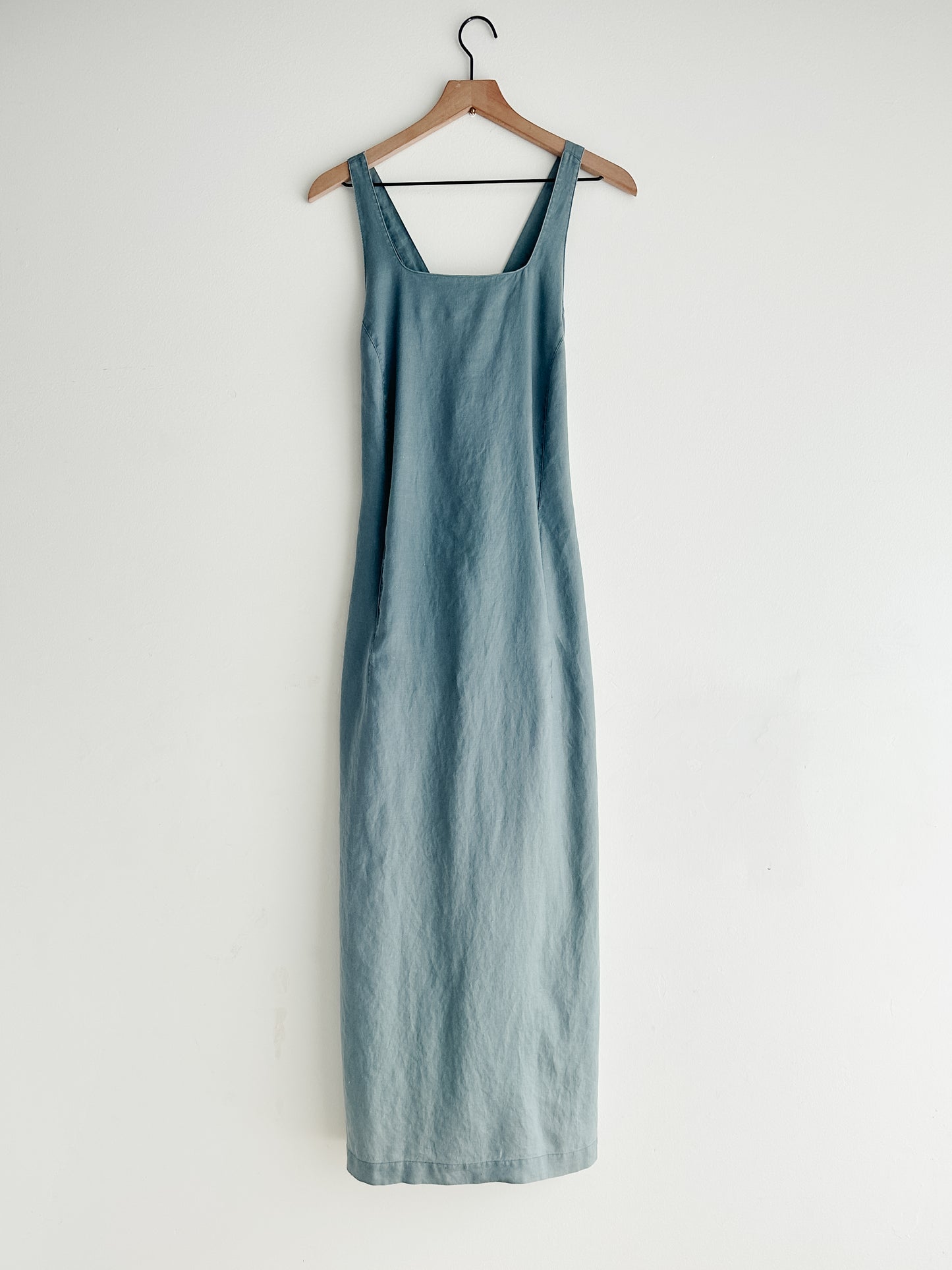 vintage sea glass linen dress (M)