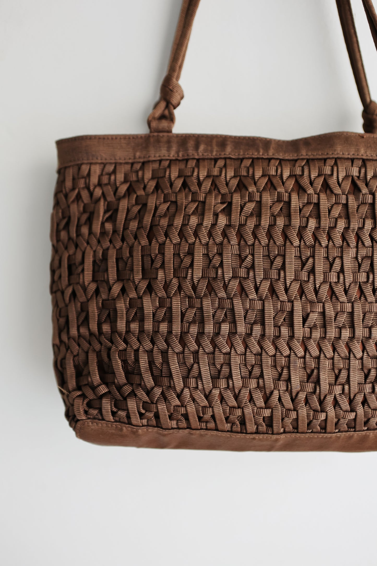 vintage cocoa woven bag