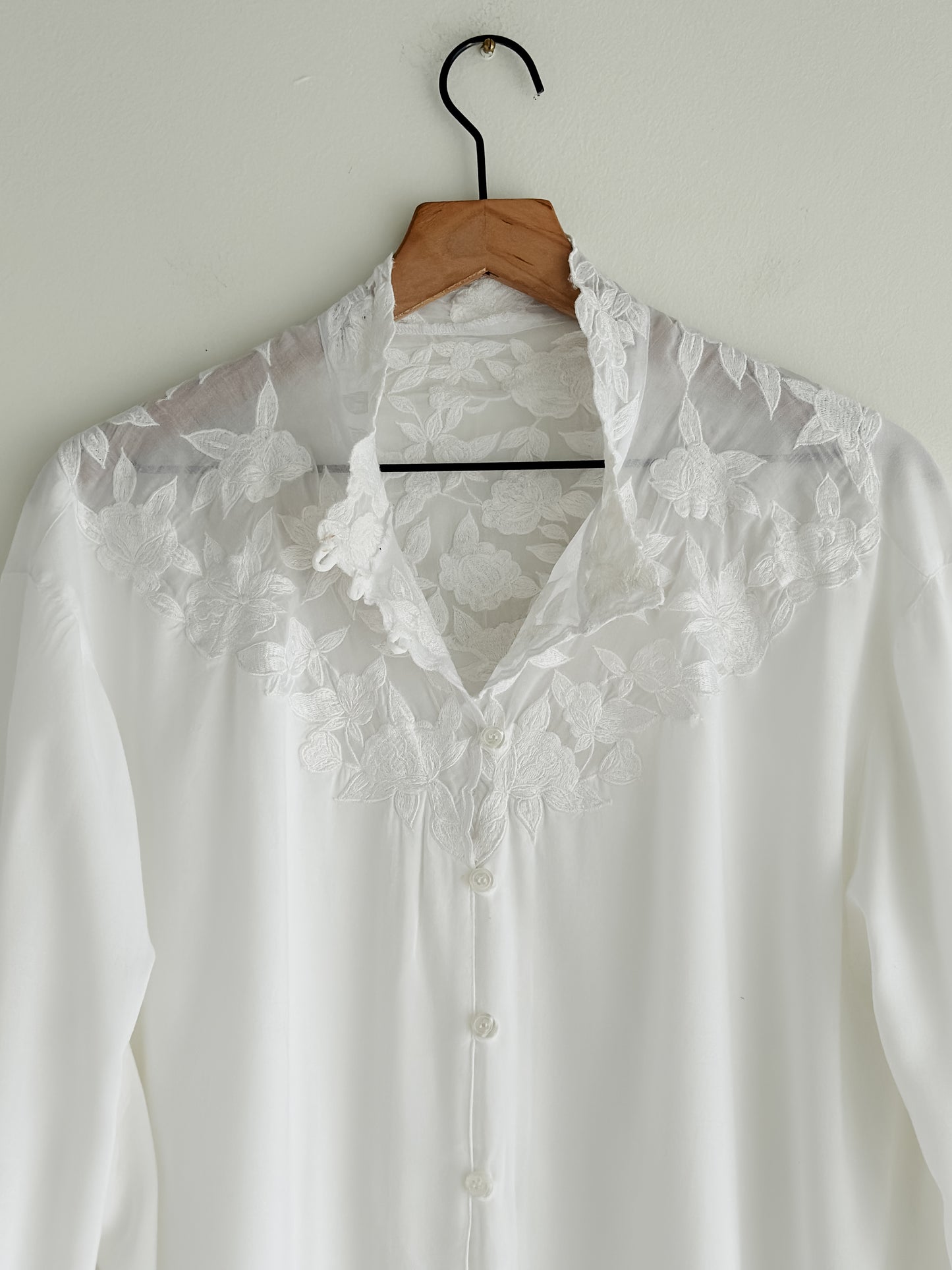 vintage white layering blouse (L)