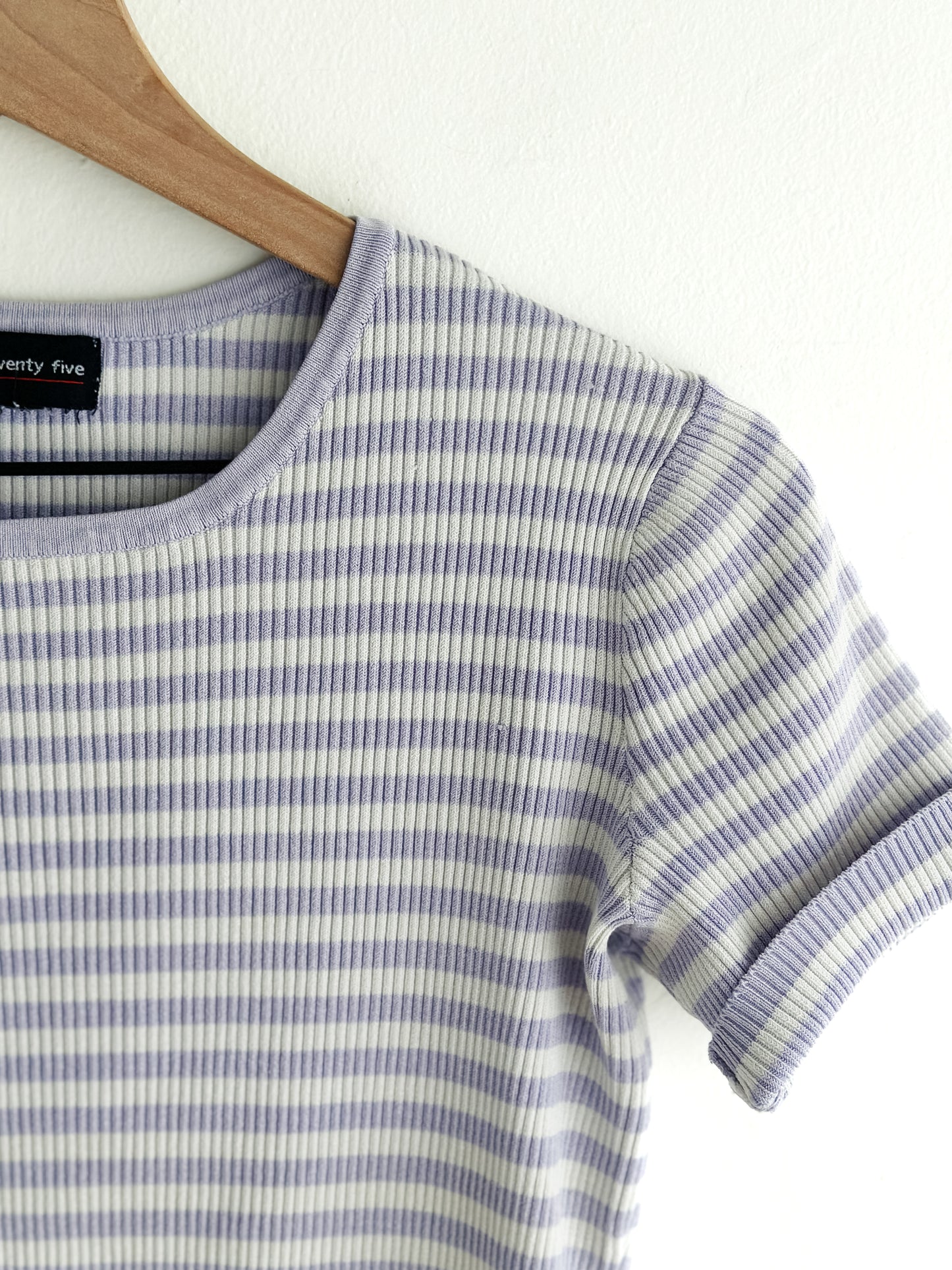 vintage lavender ribbed knit tee (S)