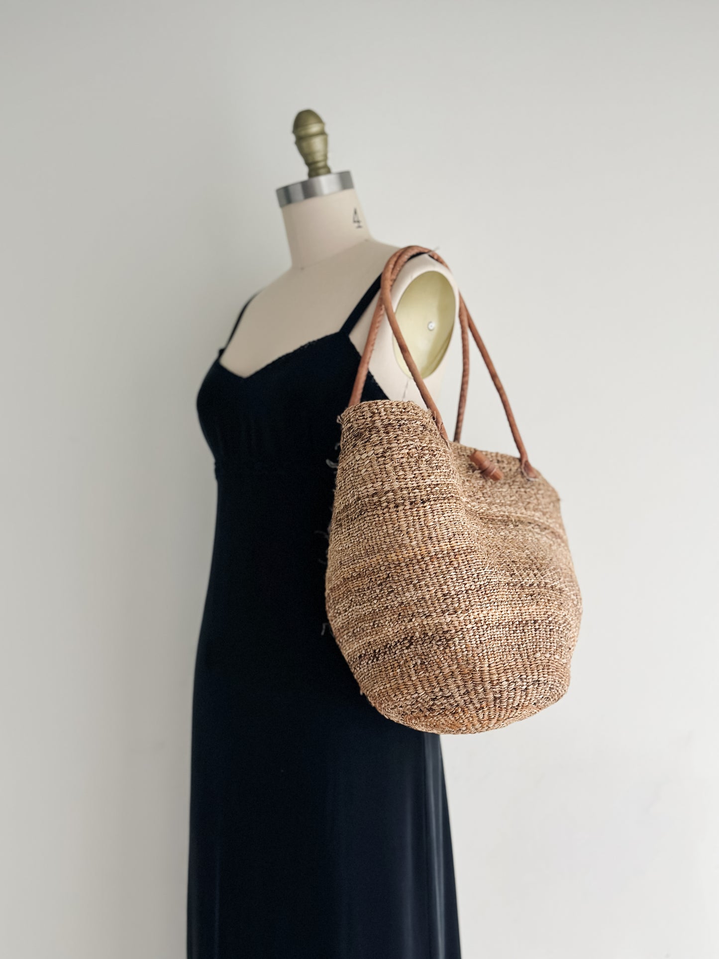 vintage jute tote bag