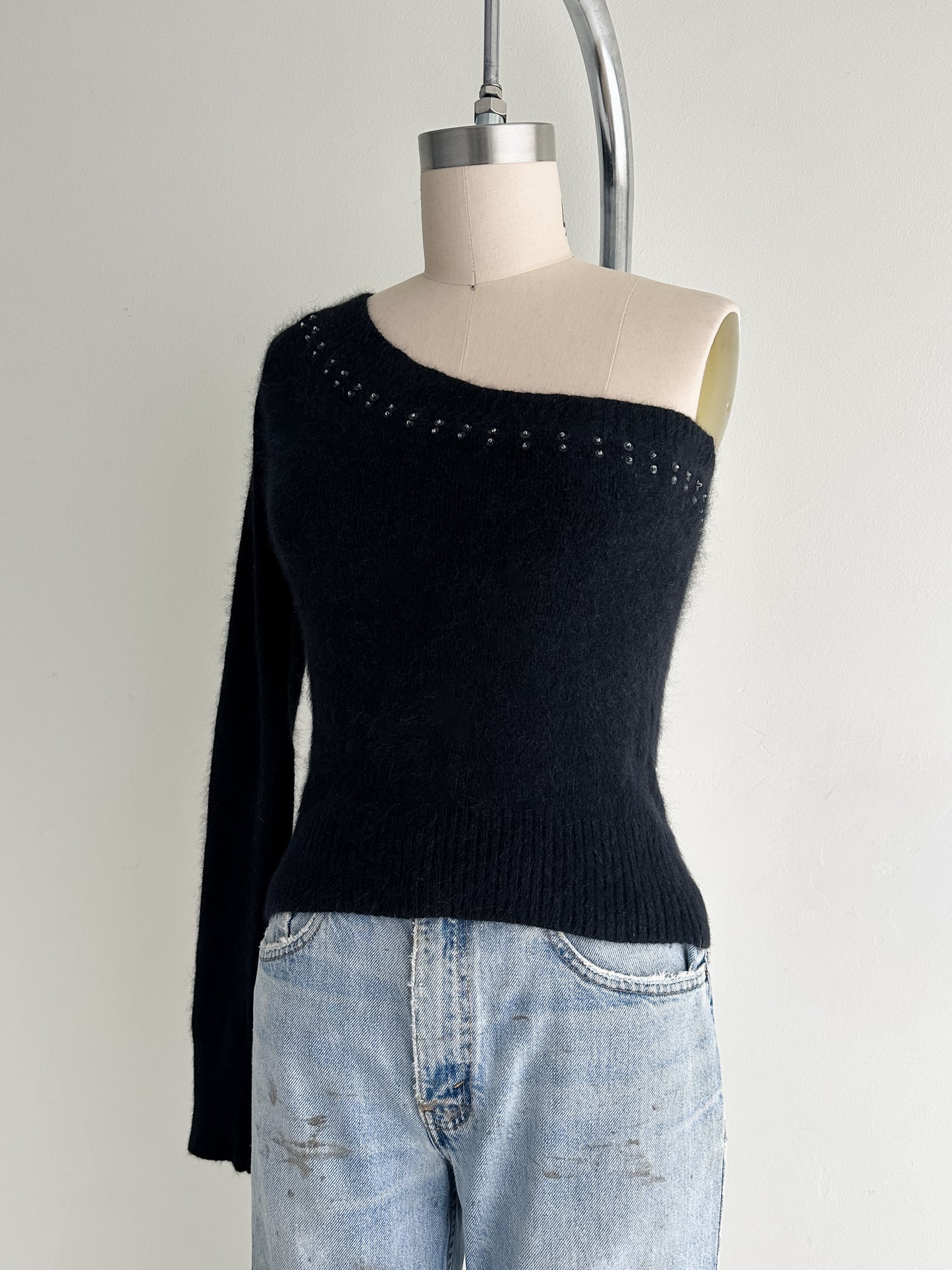 vintage sequined angora sweater (S)