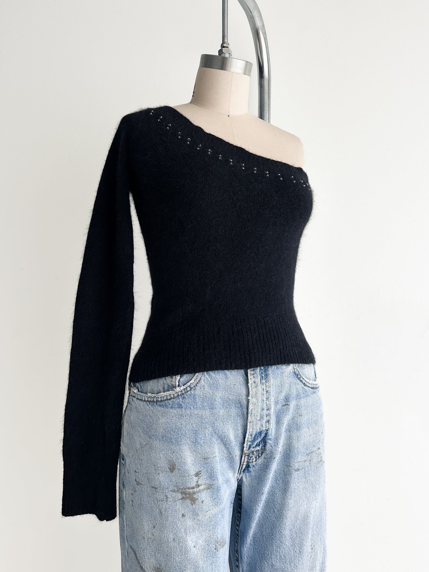 vintage sequined angora sweater (S)