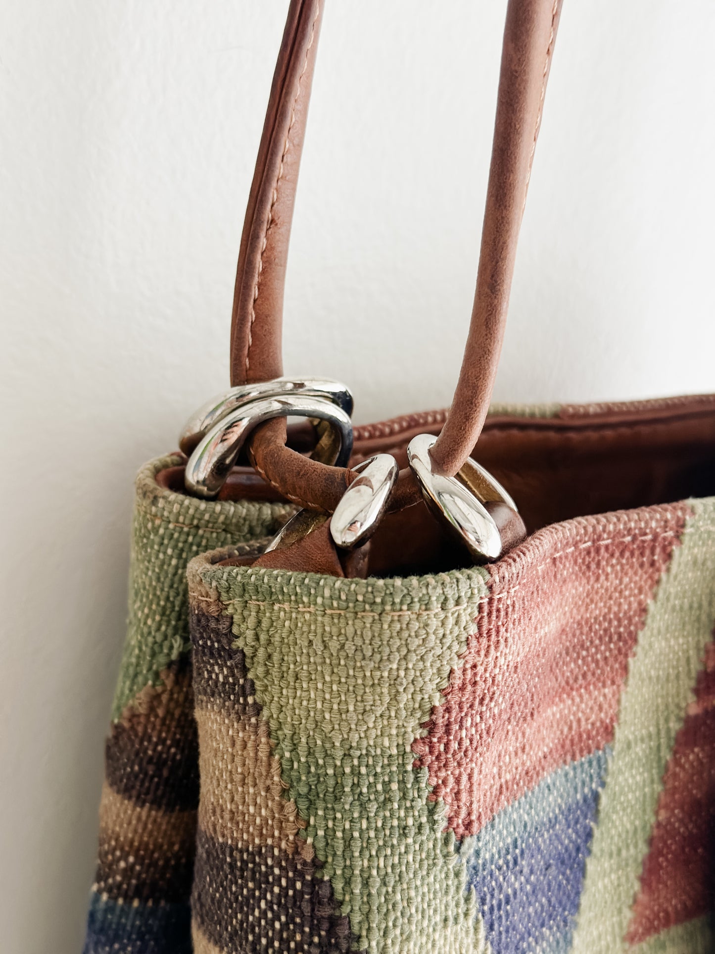 vintage kilim leather handbag