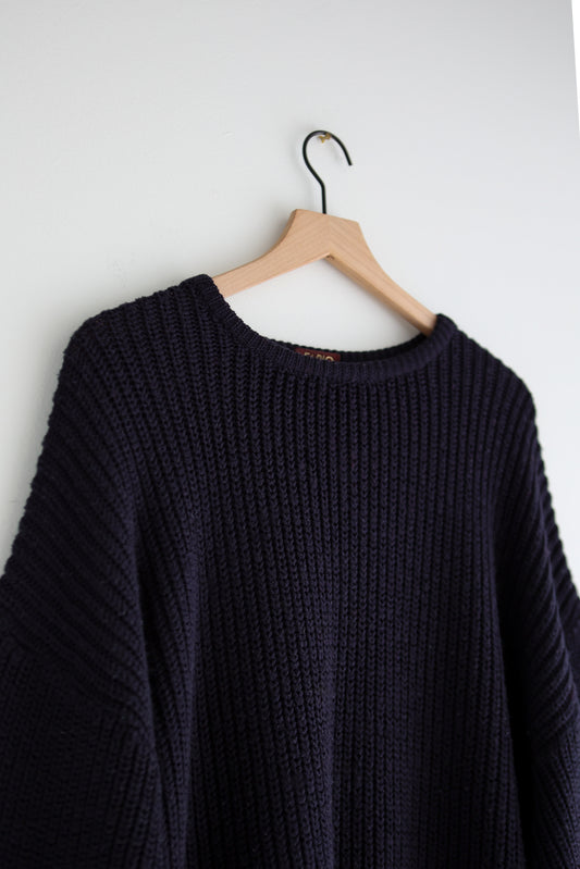 vintage Italian wool fisherman sweater (L)