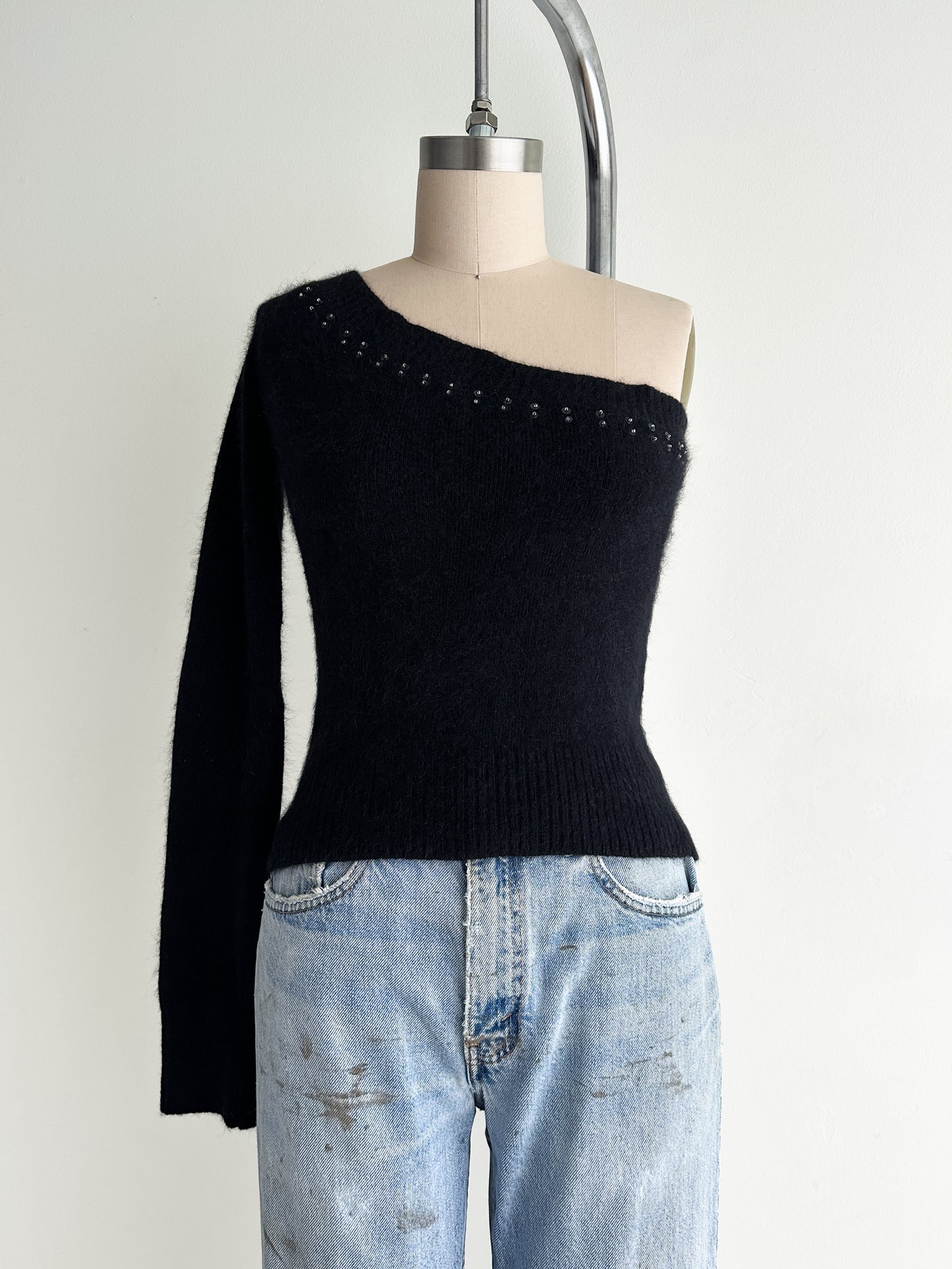 vintage sequined angora sweater (S)