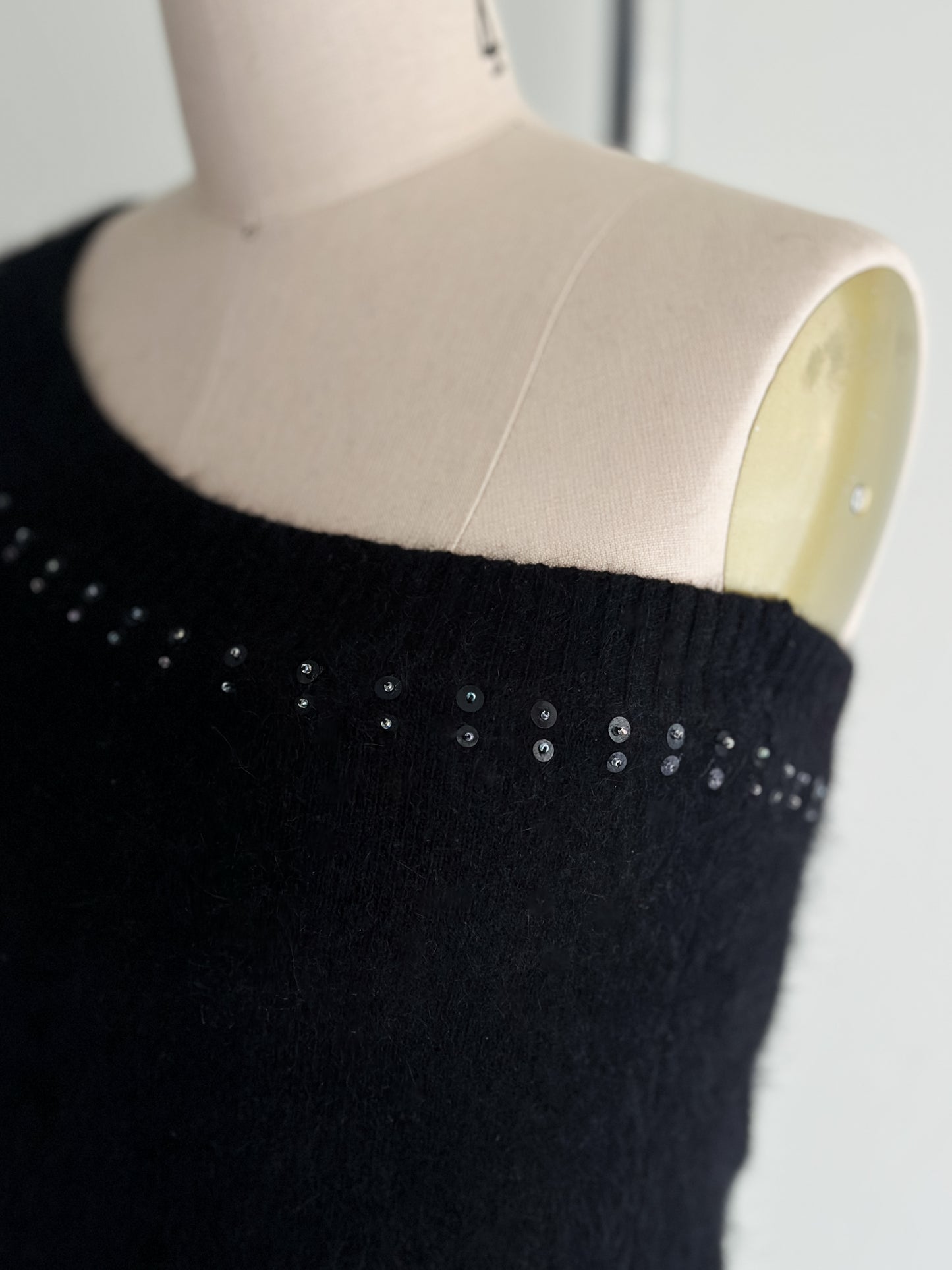 vintage sequined angora sweater (S)