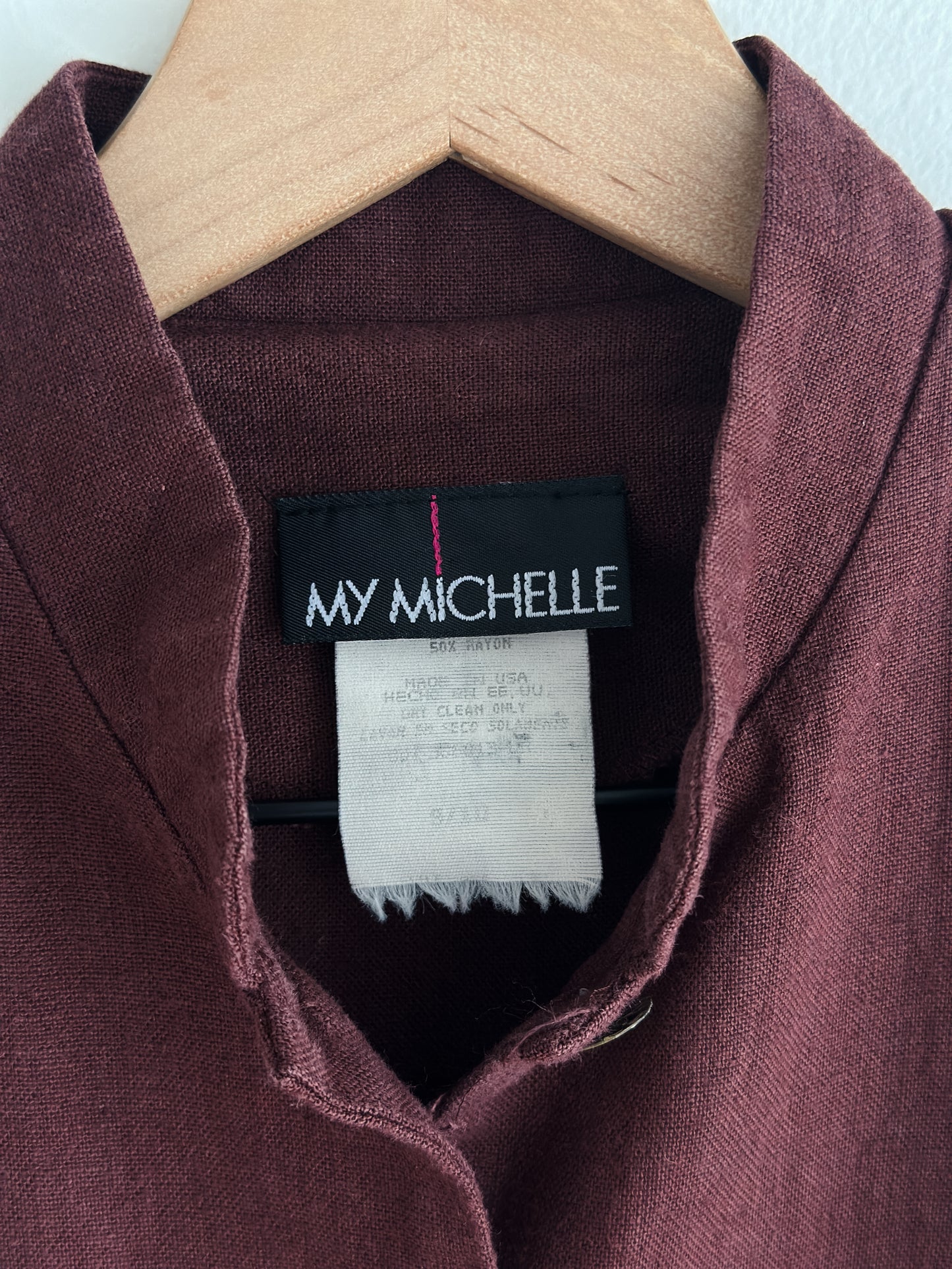 vintage chocolate linen dress (S)