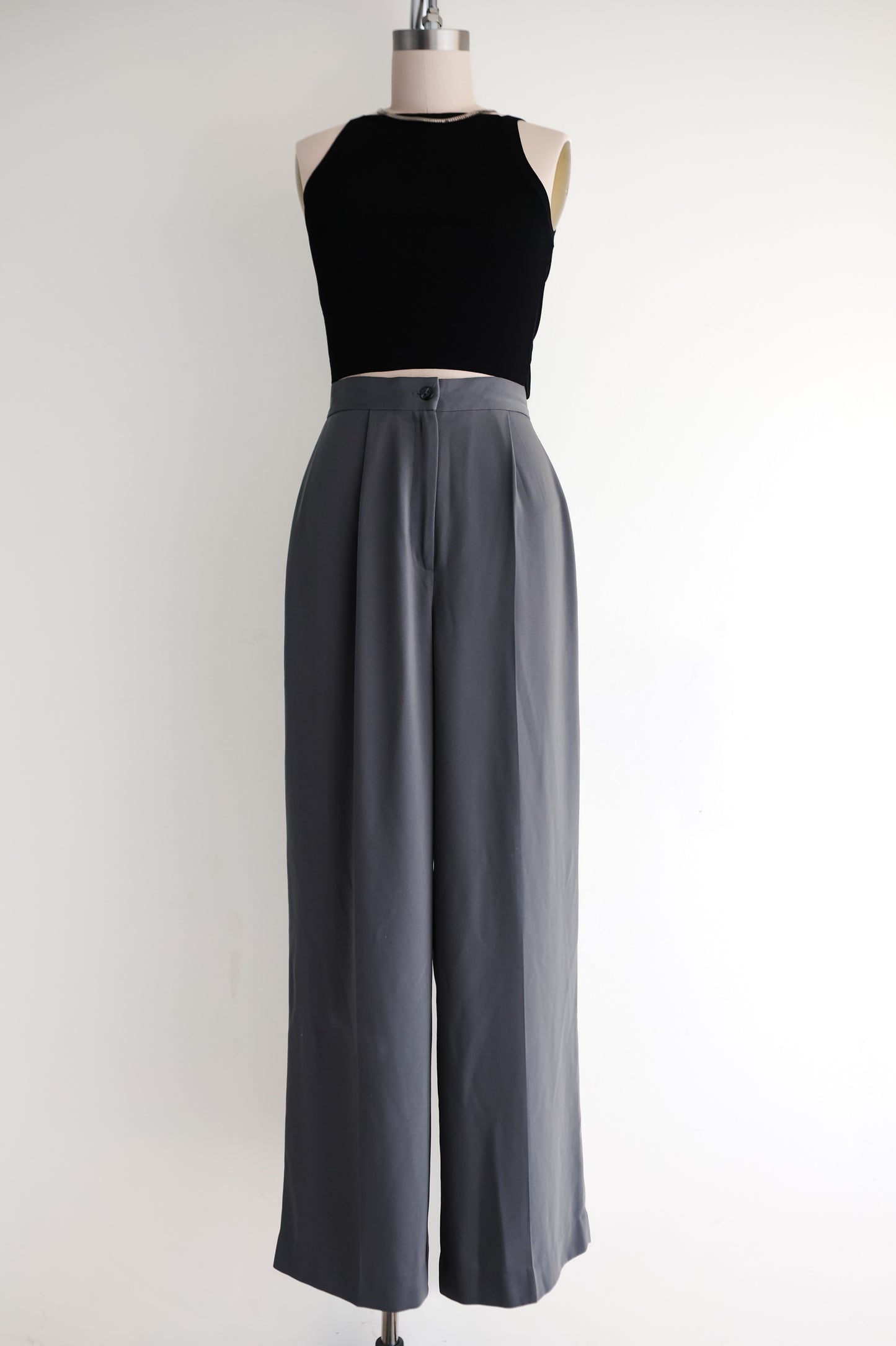 vintage wide leg crepe pants (S)