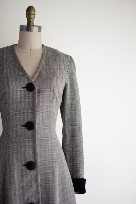 vintage plaid coat dress (S)