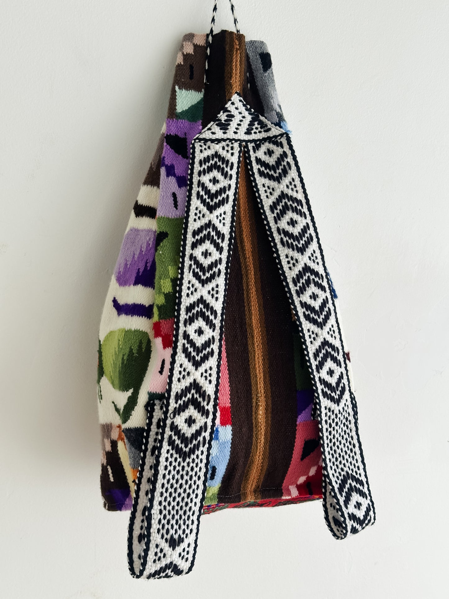 vintage Peruvian wool blanket backpack