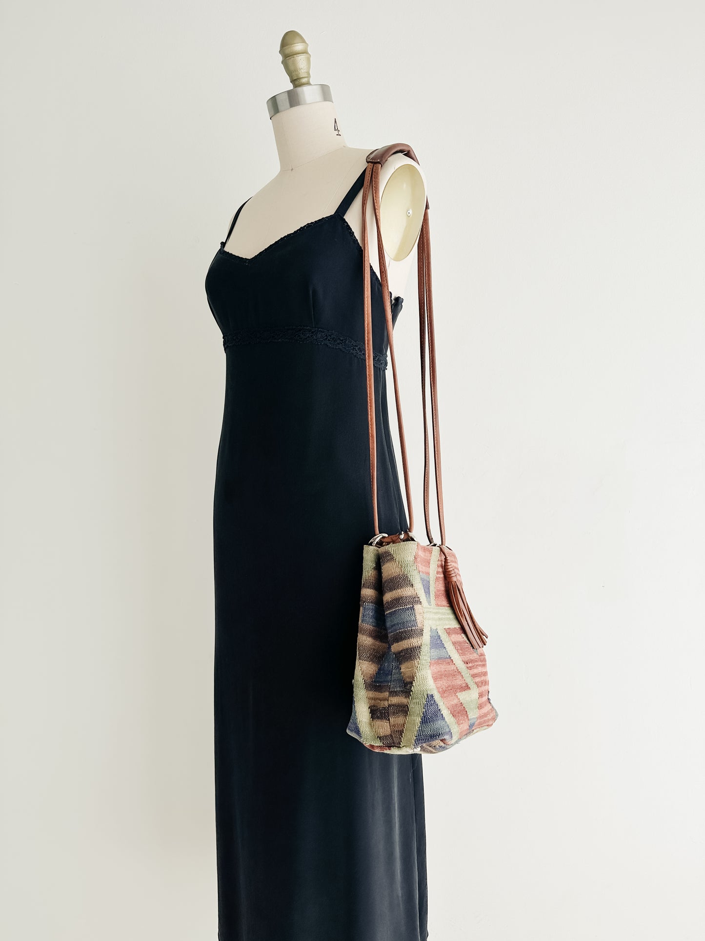 vintage kilim leather handbag