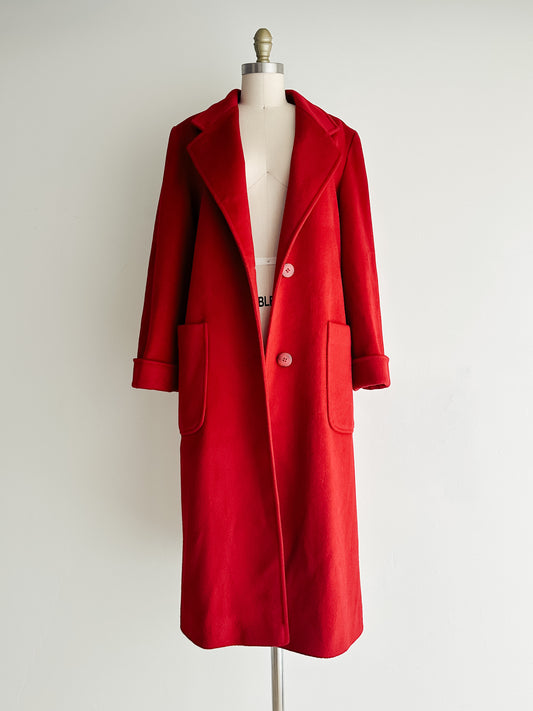 vintage red wool coat (S)