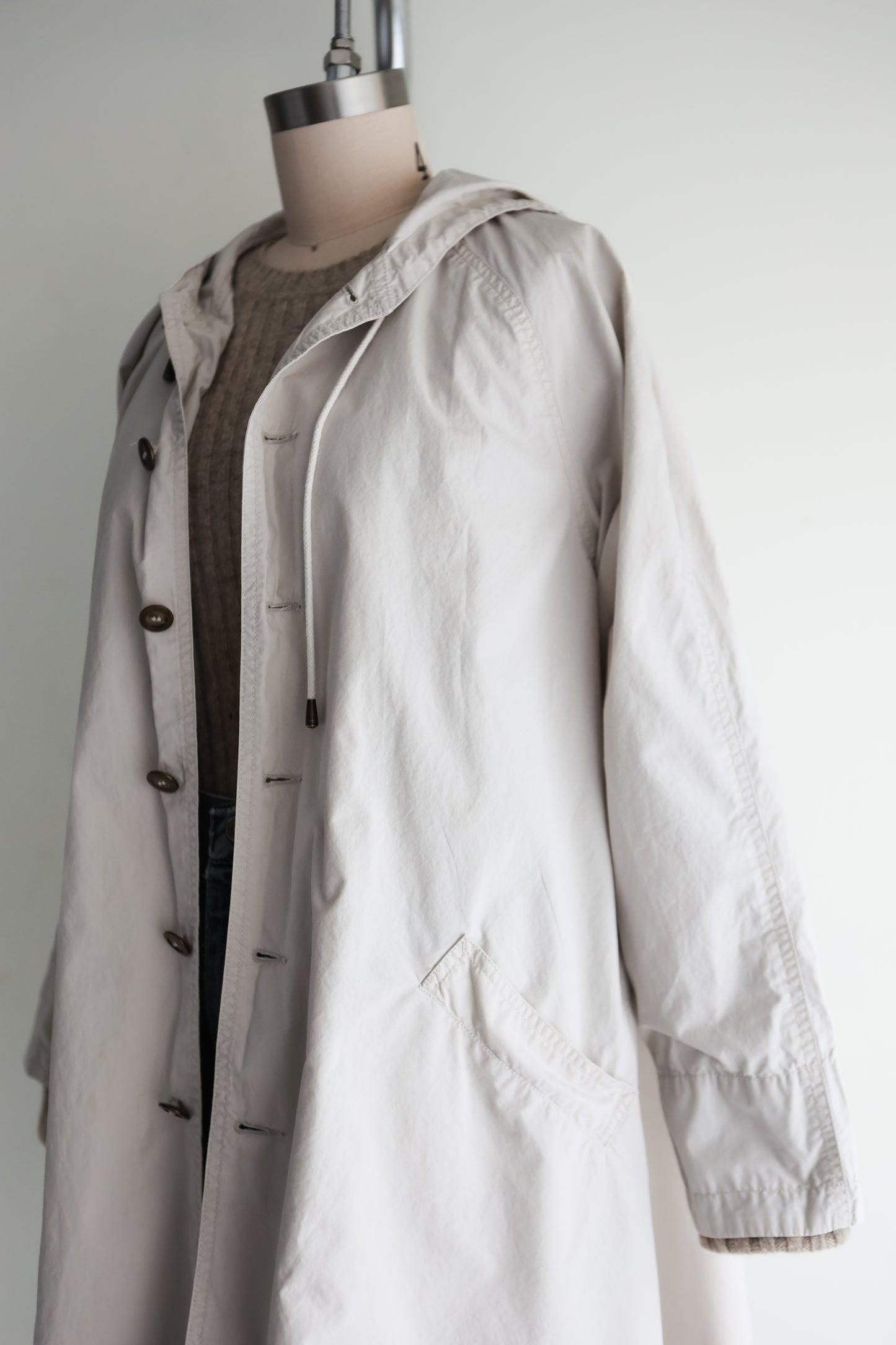 vintage canvas hooded swing jacket (M)