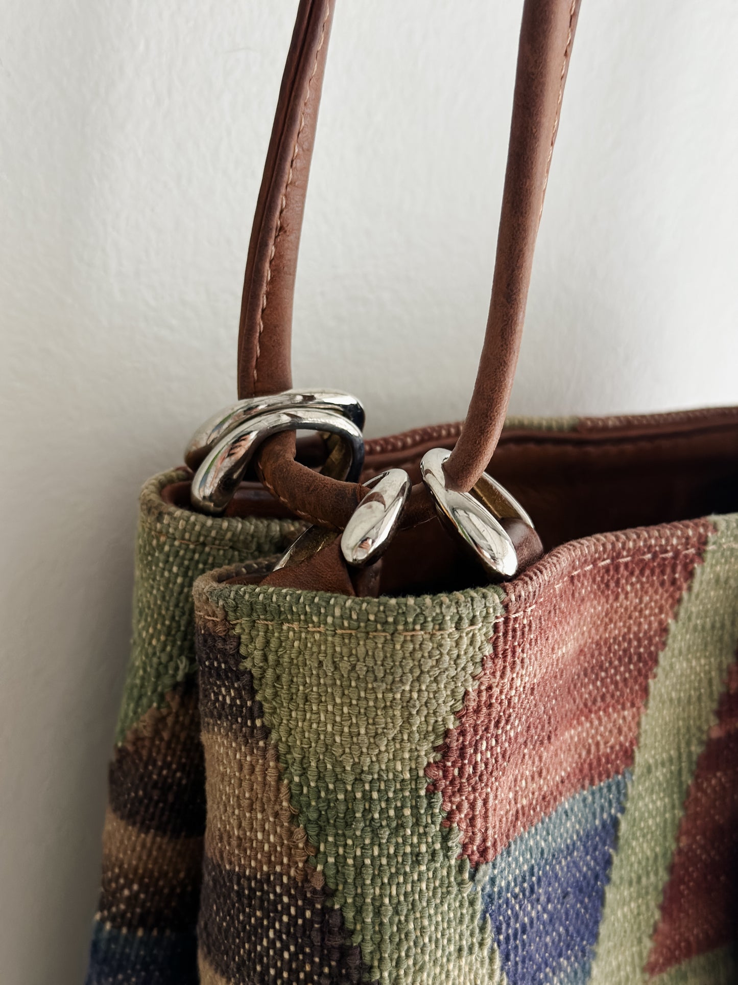 vintage kilim leather handbag