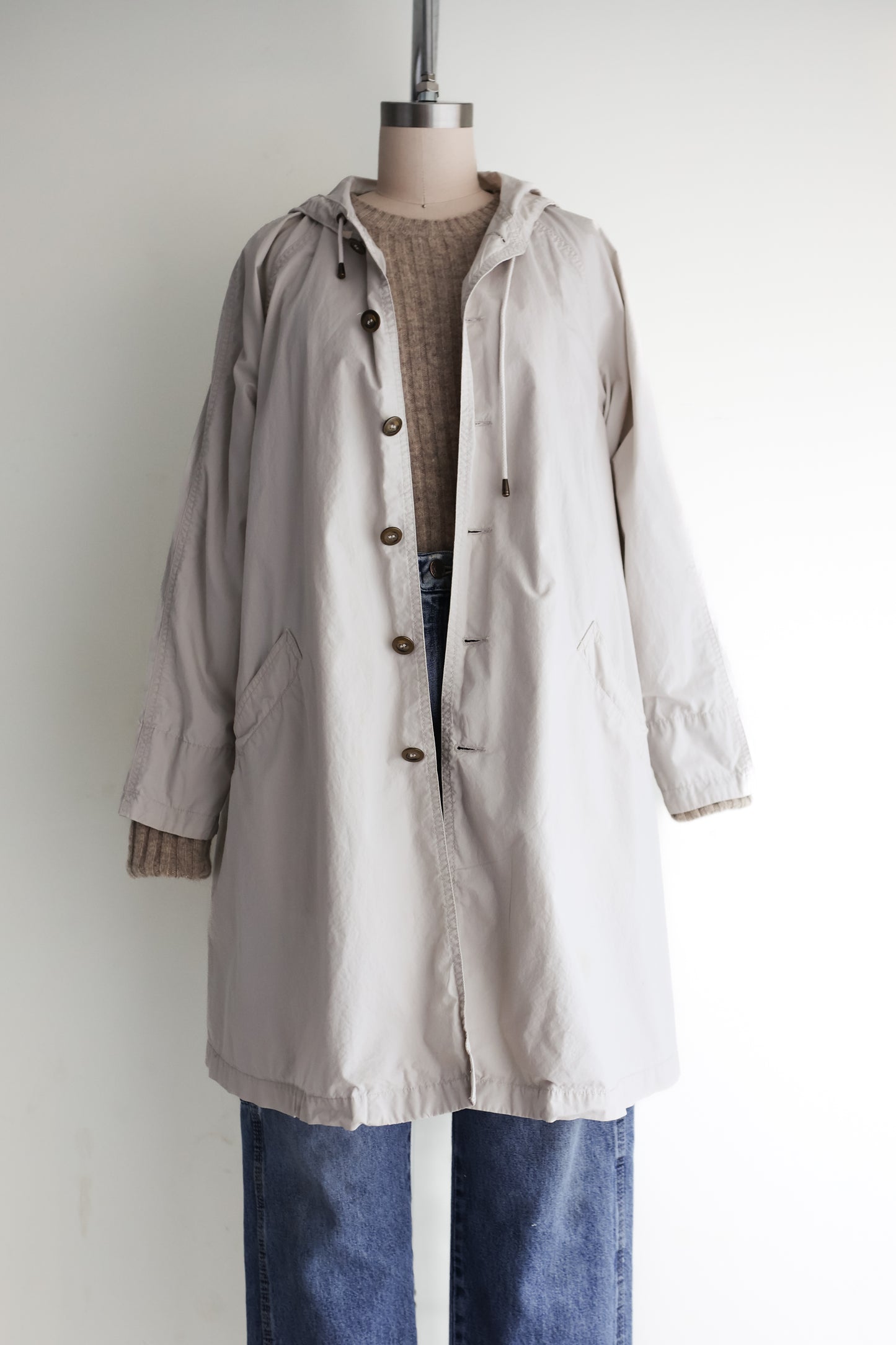 vintage canvas hooded swing jacket (M)