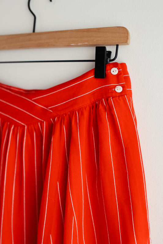 vintage red striped skirt (M)