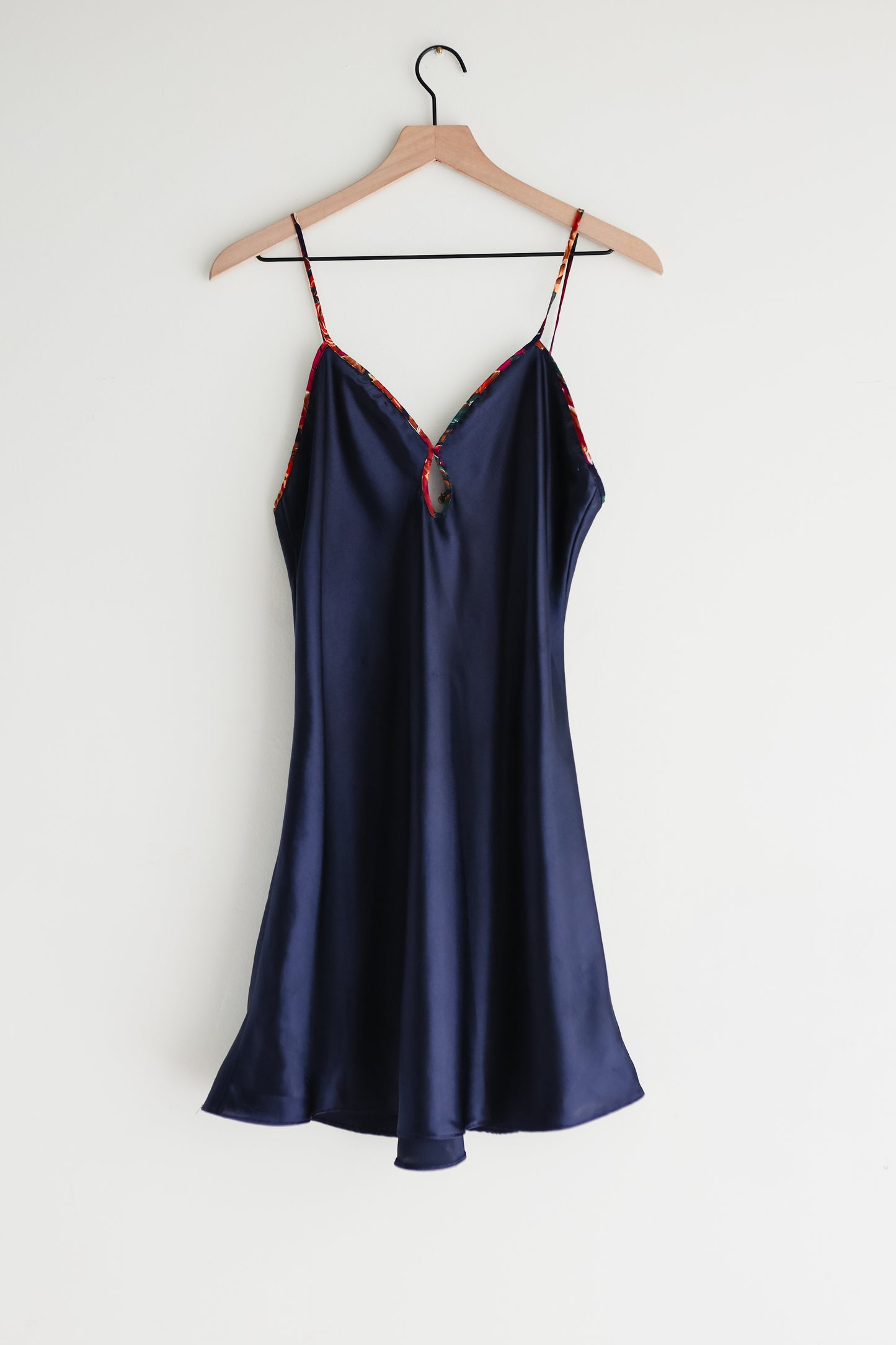 vintage navy chemise slip dress (S)