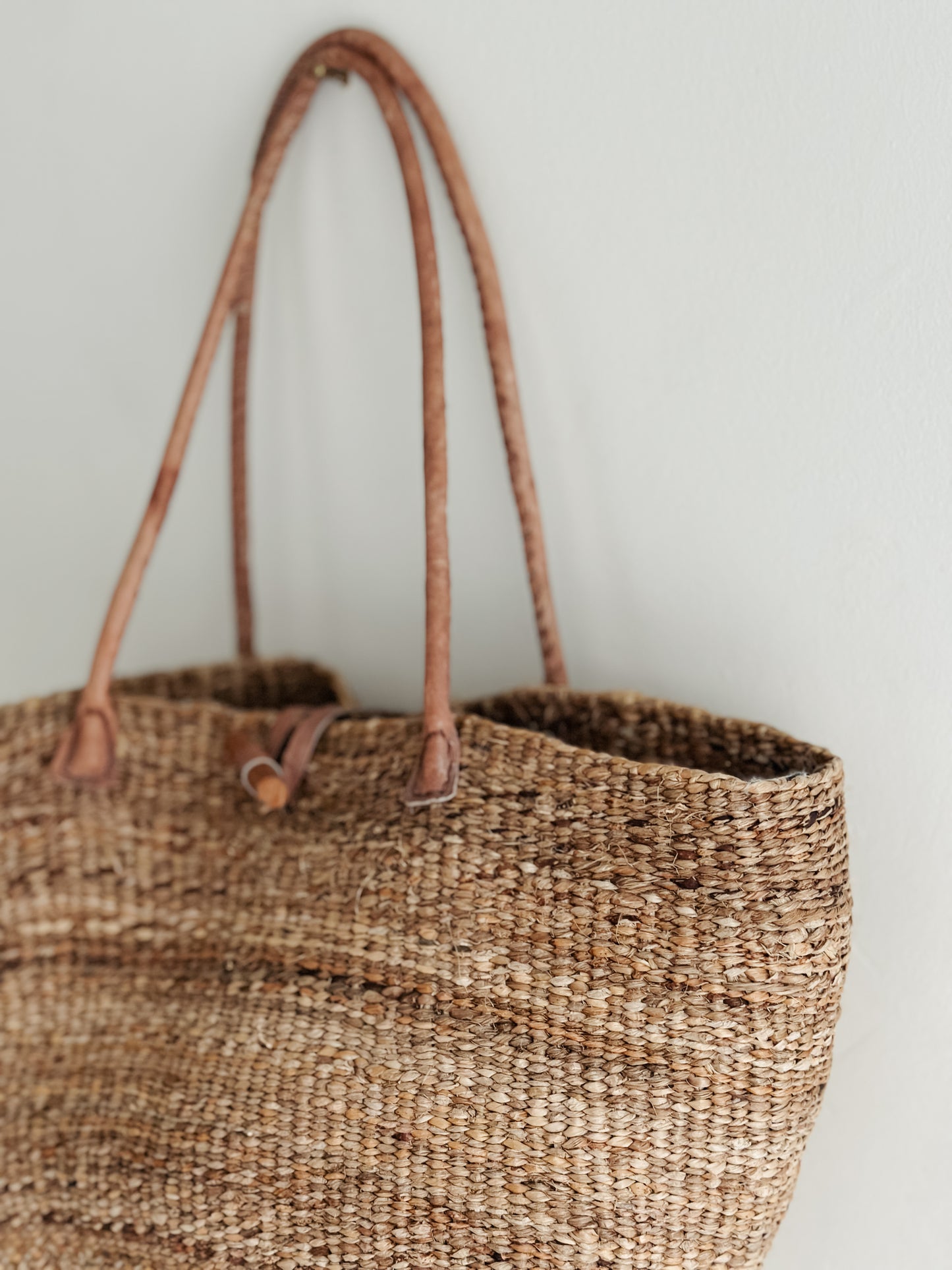 vintage jute tote bag