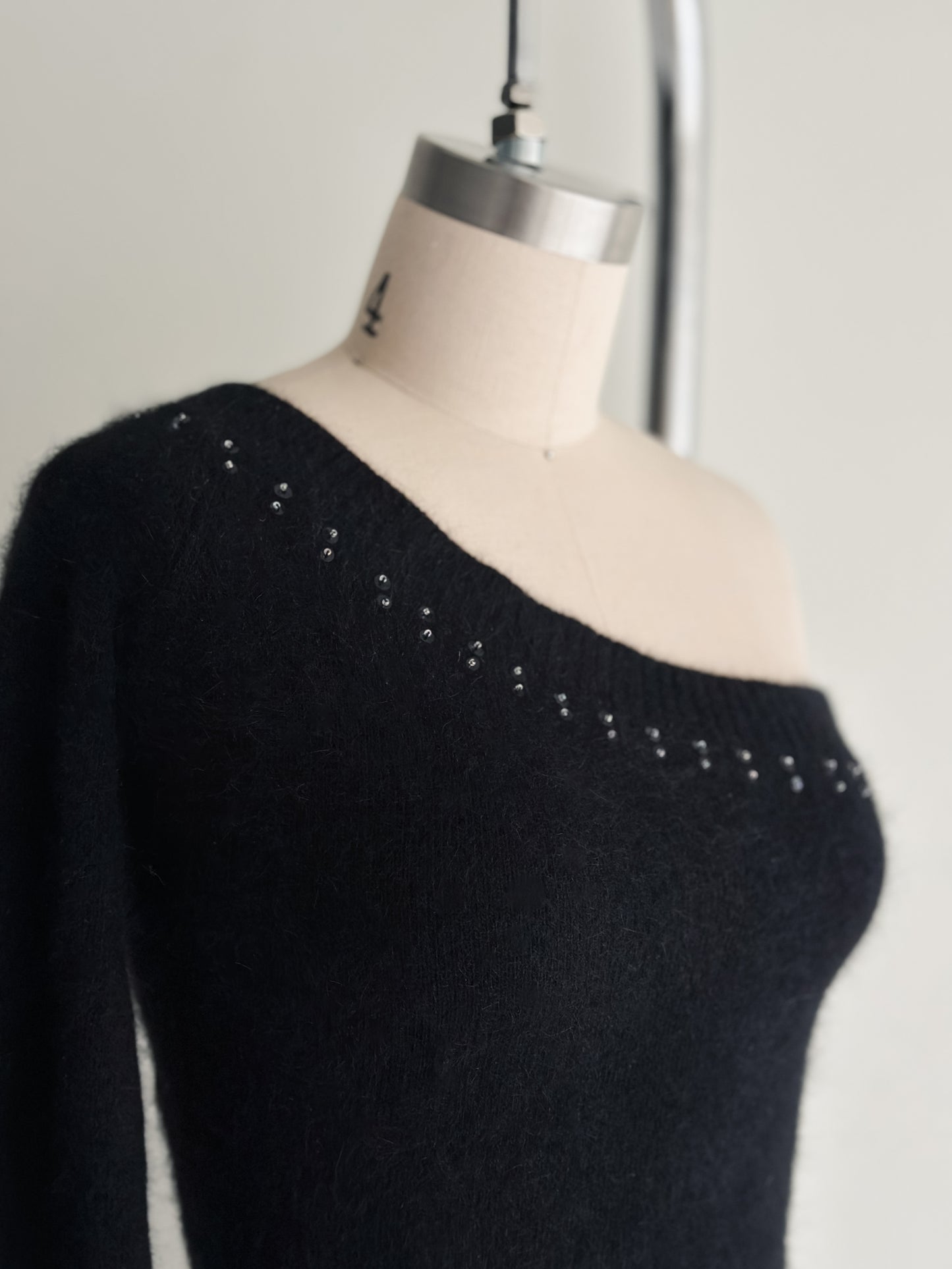 vintage sequined angora sweater (S)